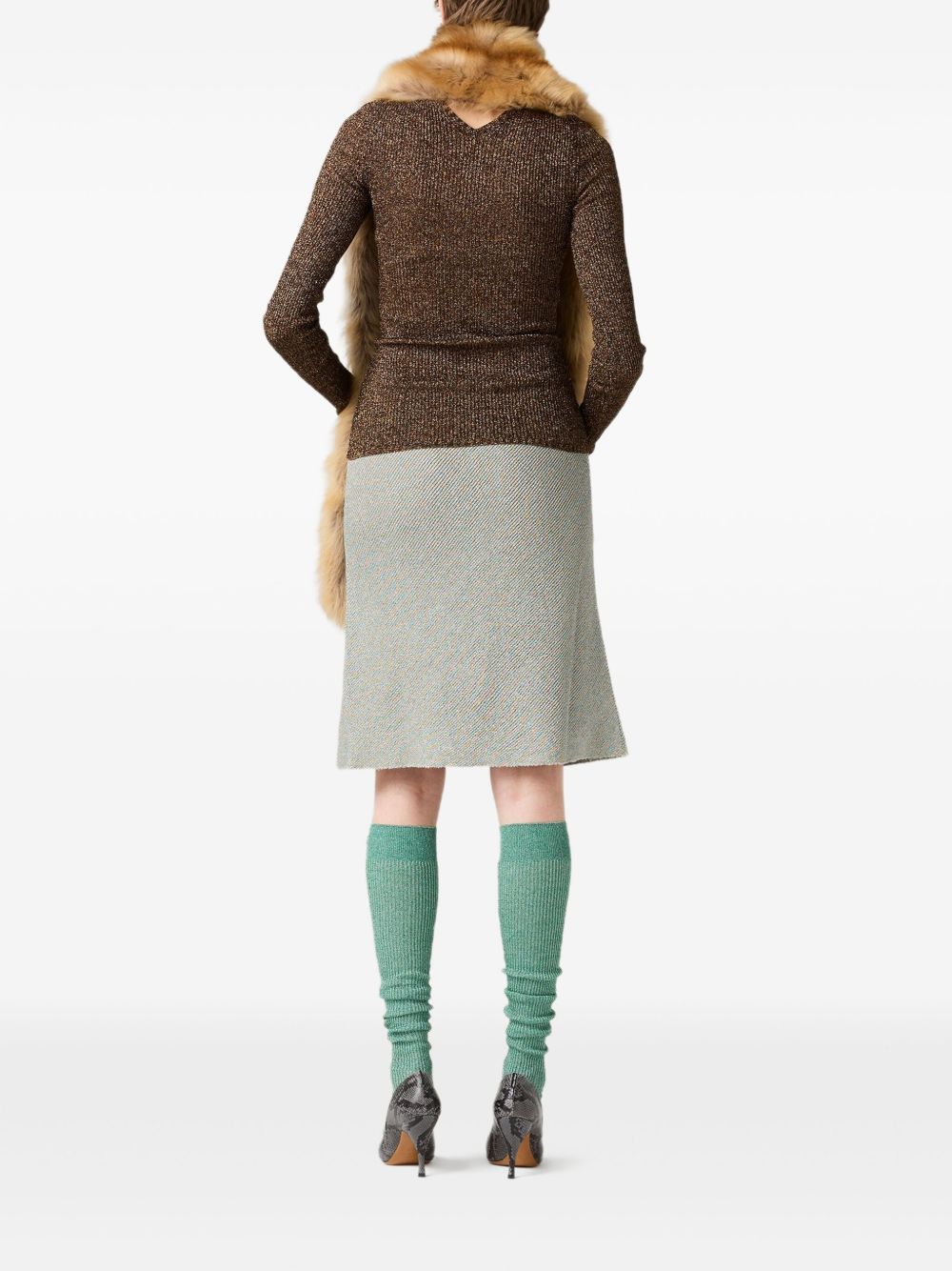 Miu Miu LUREX CREWNECK SWEATER Size M / US 6-8 / IT 42-44 - 5 Thumbnail