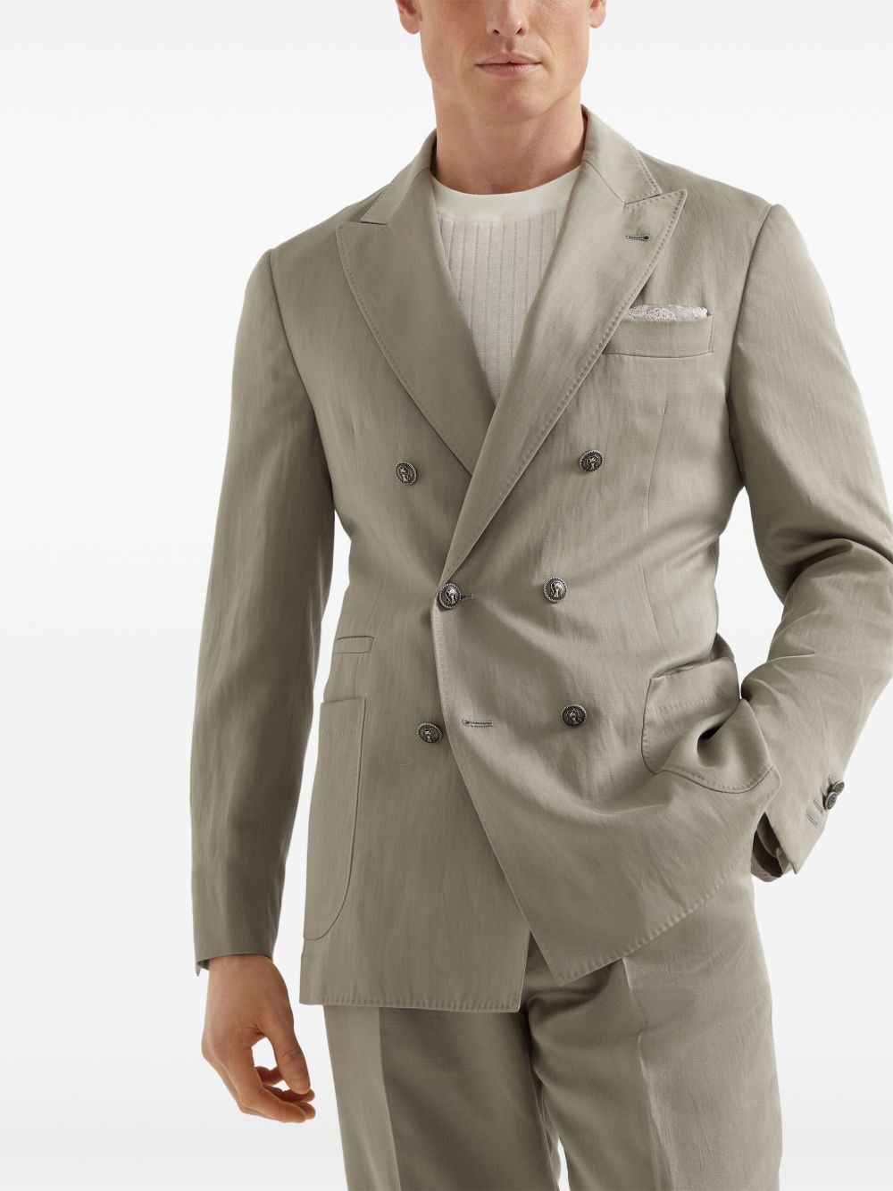 Brunello Cucinelli SILK AND LINEN JACKET Size US XXL / EU 58 / 5 - 6 Thumbnail