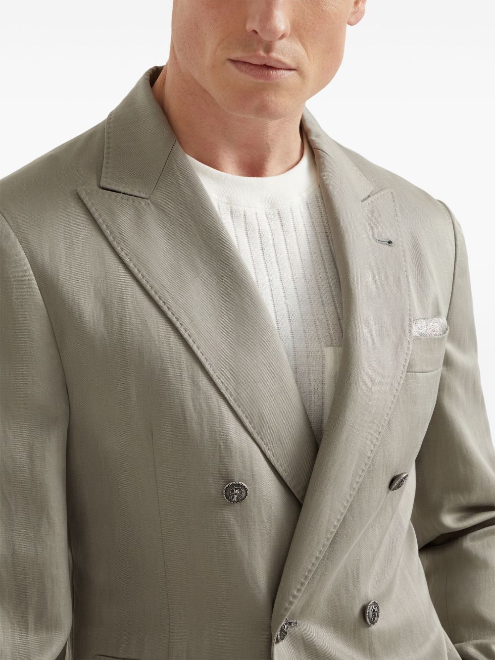 Brunello Cucinelli SILK AND LINEN JACKET Size US XXL / EU 58 / 5 - 2 Thumbnail