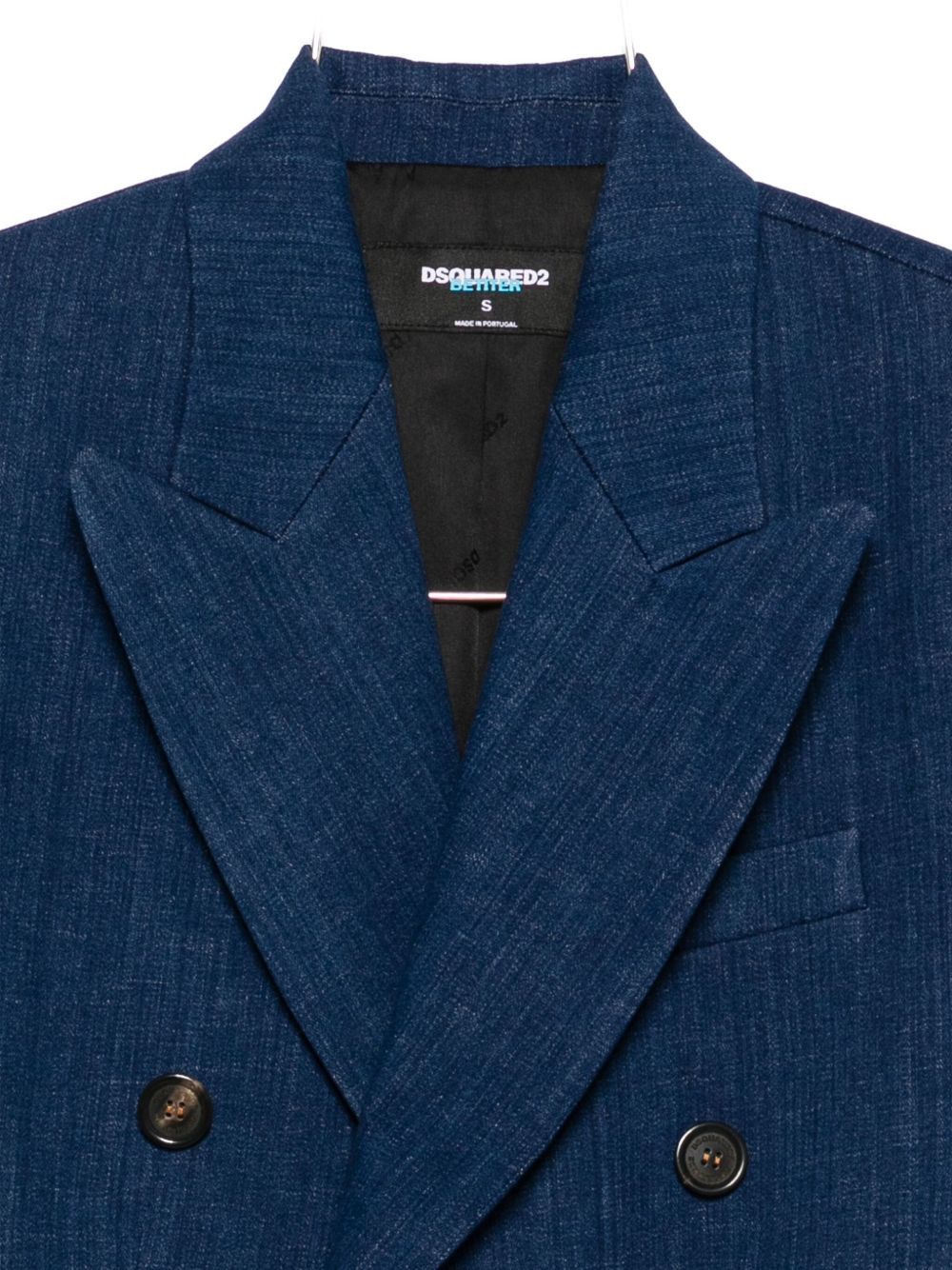 Dsquared2 DENIM DOUBLE-BREASTED BLAZER JACKET Size XS / US 0-2 / IT 36-38 - 3 Thumbnail