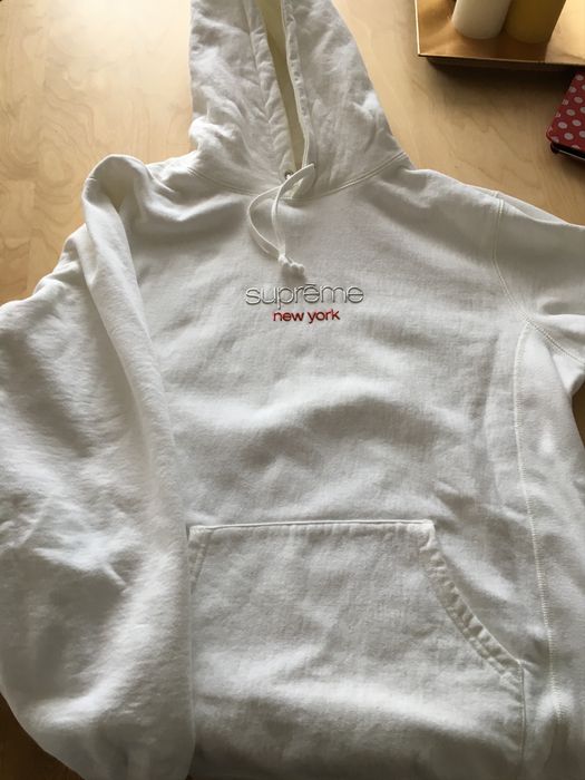 Supreme Supreme Chrome Classic Logo Hooded Sweatshirt White Size L