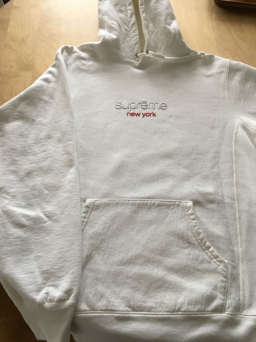 Supreme Supreme Chrome Classic Logo Hooded Sweatshirt White Size L