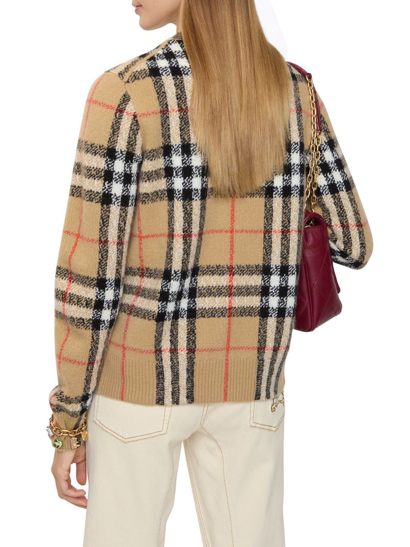 Burberry WOOL AND CASHMERE CHECK CARDIGAN Size S / US 4 / IT 40 - 2 Thumbnail