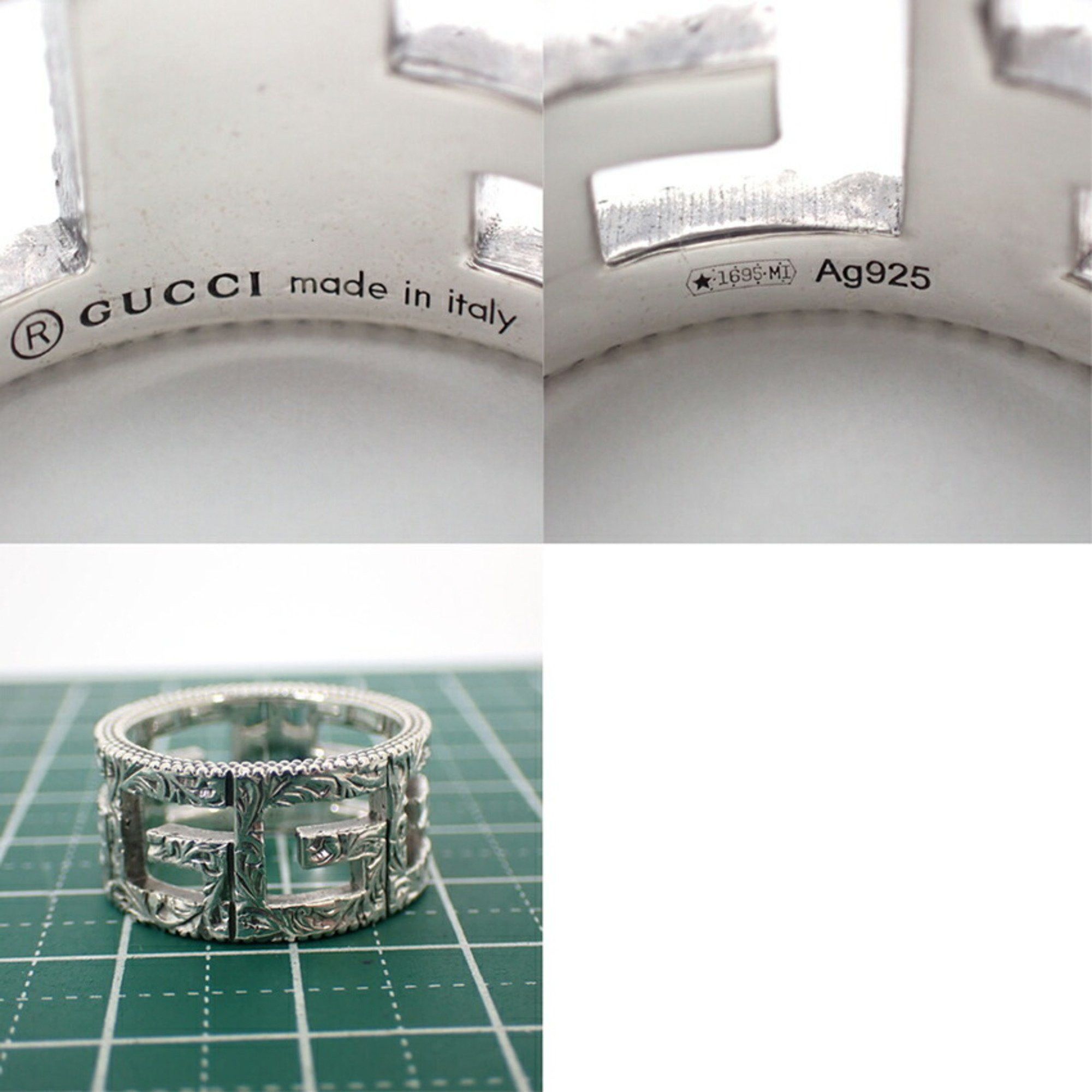 Gucci GUCCI SV925 Arabesque Square G Wide Ring, Size 12.5 Size ONE SIZE - 10 Thumbnail