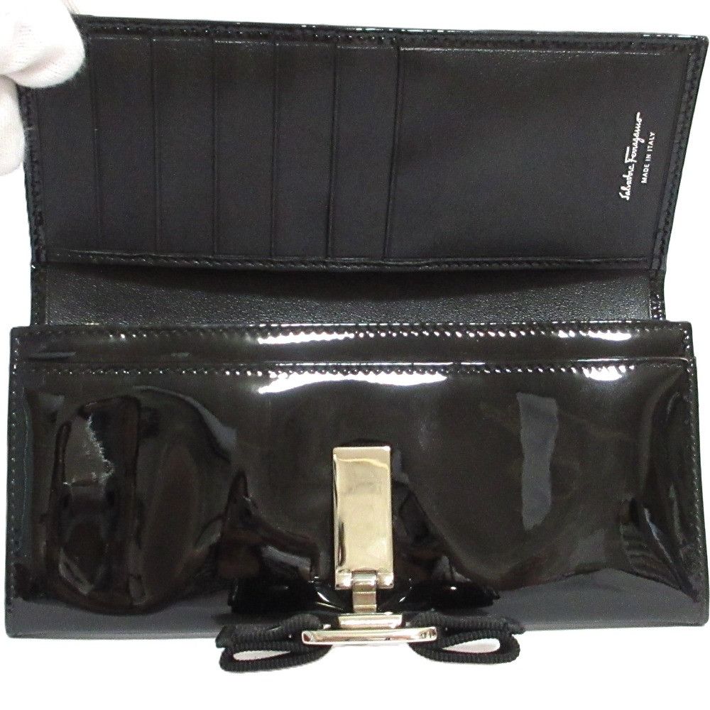 Salvatore Ferragamo Salvatore Ferragamo Salvatore Ferragamo Vara Ribbon Patent Long Wallet Enamel Long Wallet DUTY FREE for USA Size ONE SIZE - 10 Thumbnail