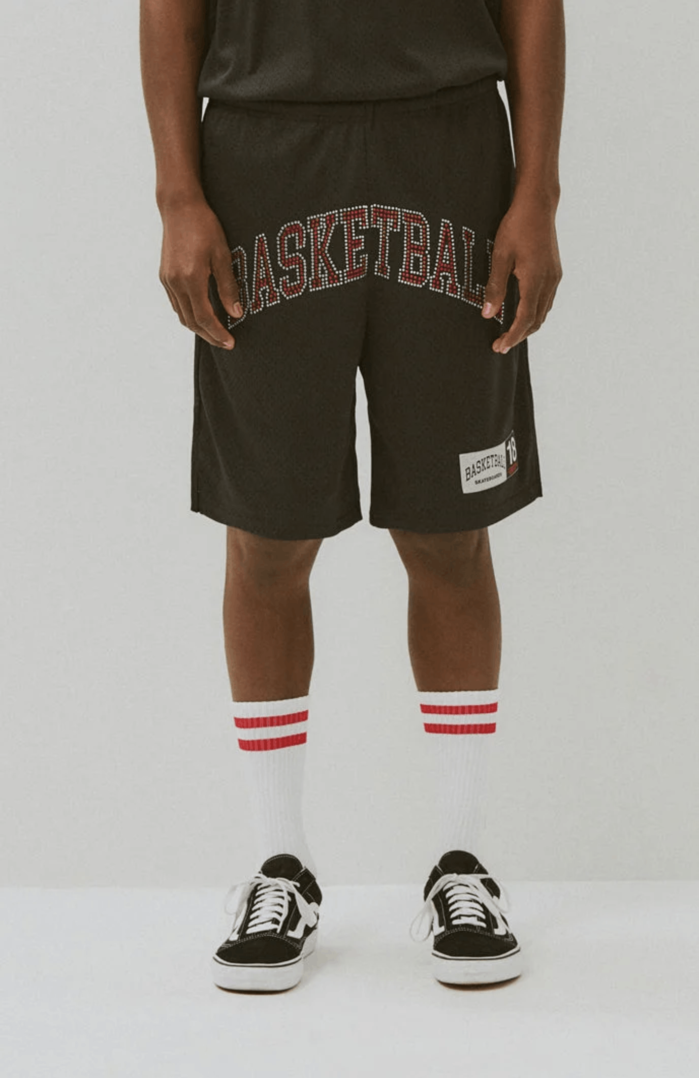 Heron Preston Basketball Skateboards Rhinestone Mesh Shorts Black M Grailed