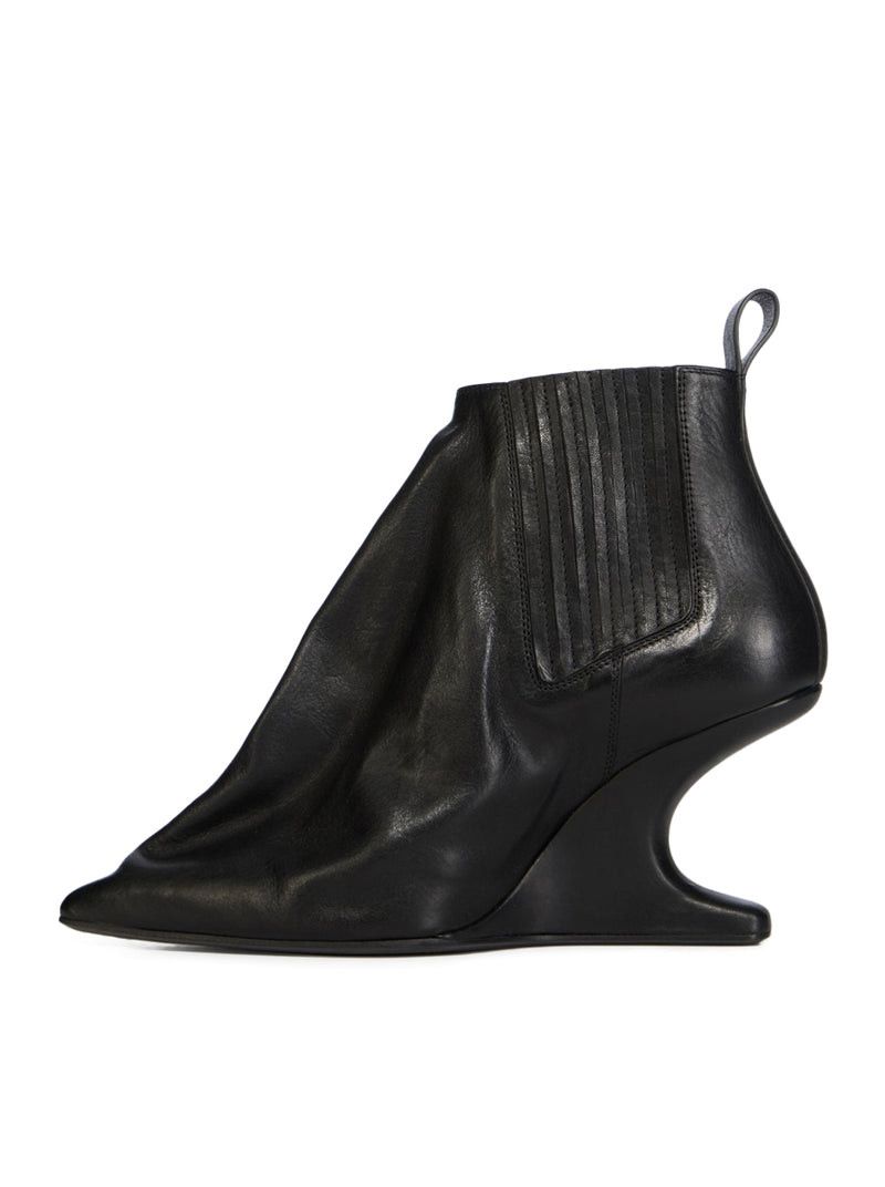 Rick Owens ANKLE TACO LEATHER BOOTS Size US 7.5 / IT 37.5 - 5 Thumbnail