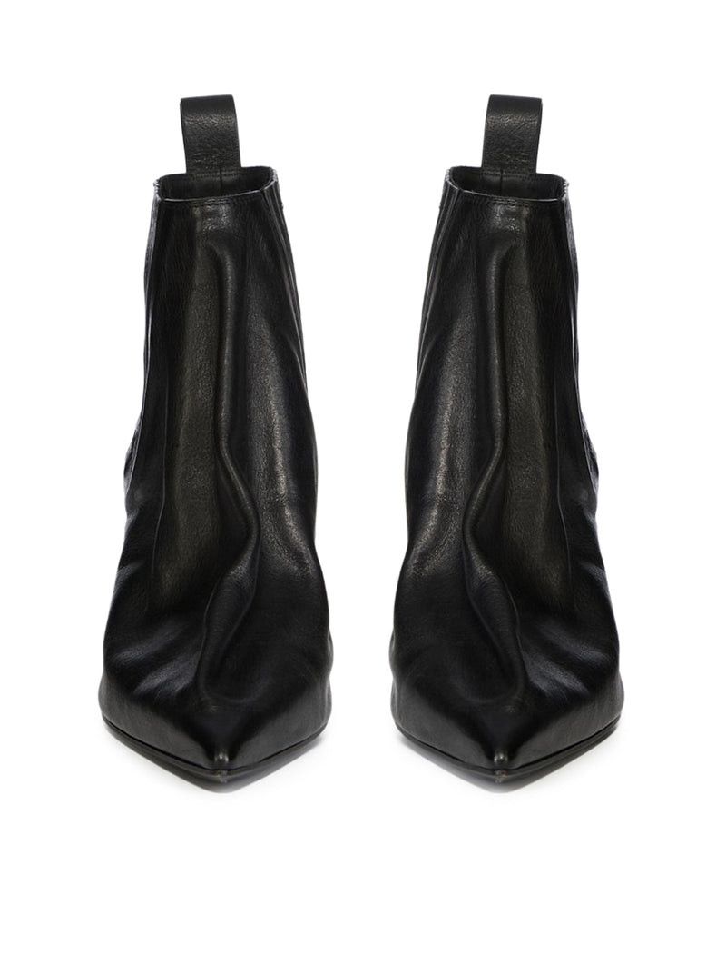 Rick Owens ANKLE TACO LEATHER BOOTS Size US 7.5 / IT 37.5 - 4 Thumbnail