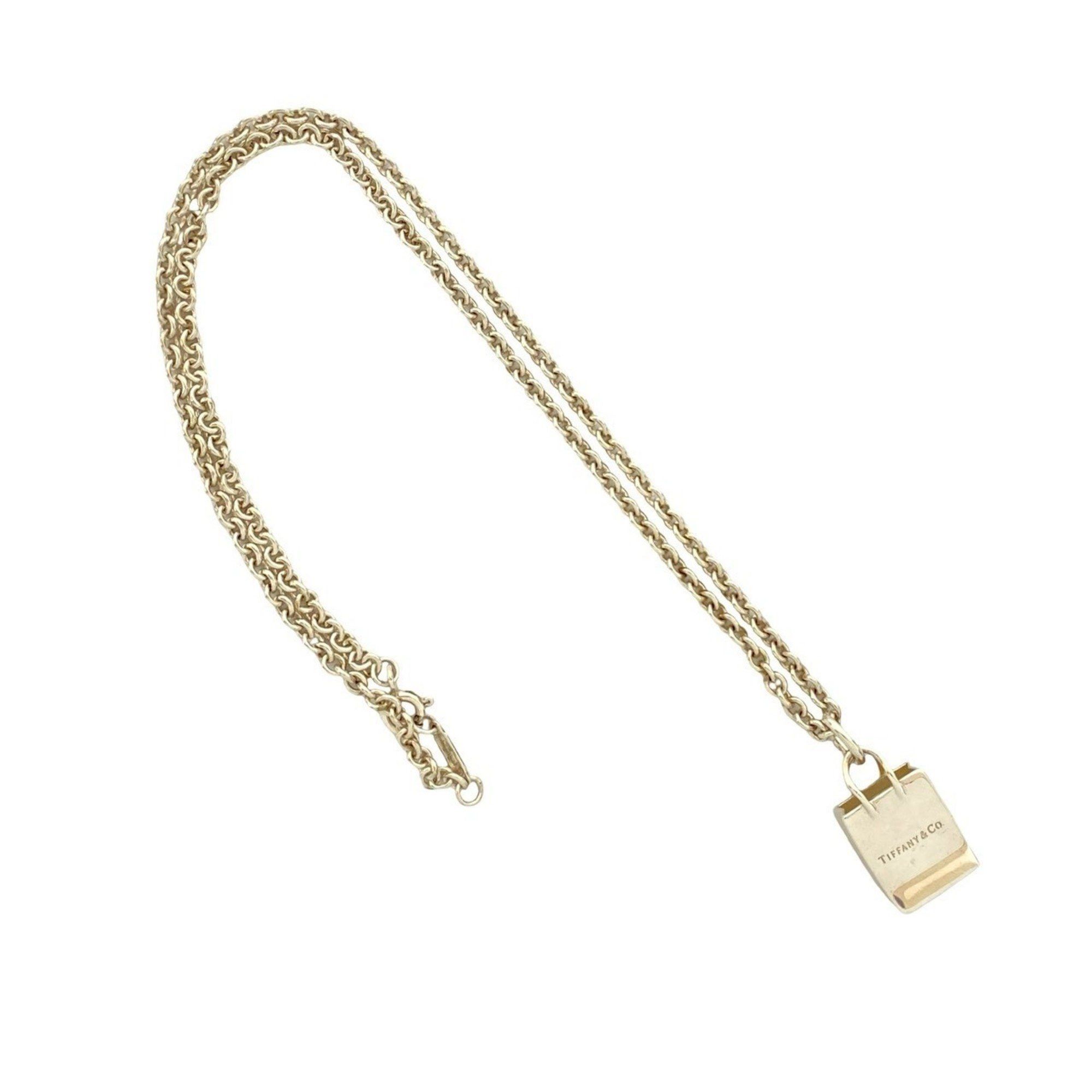 Tiffany & Co. TIFFANY & Co. Tiffany Shopping Bag Necklace Logo Sterling Silver Pendant Choker 11138 Size ONE SIZE - 3 Thumbnail