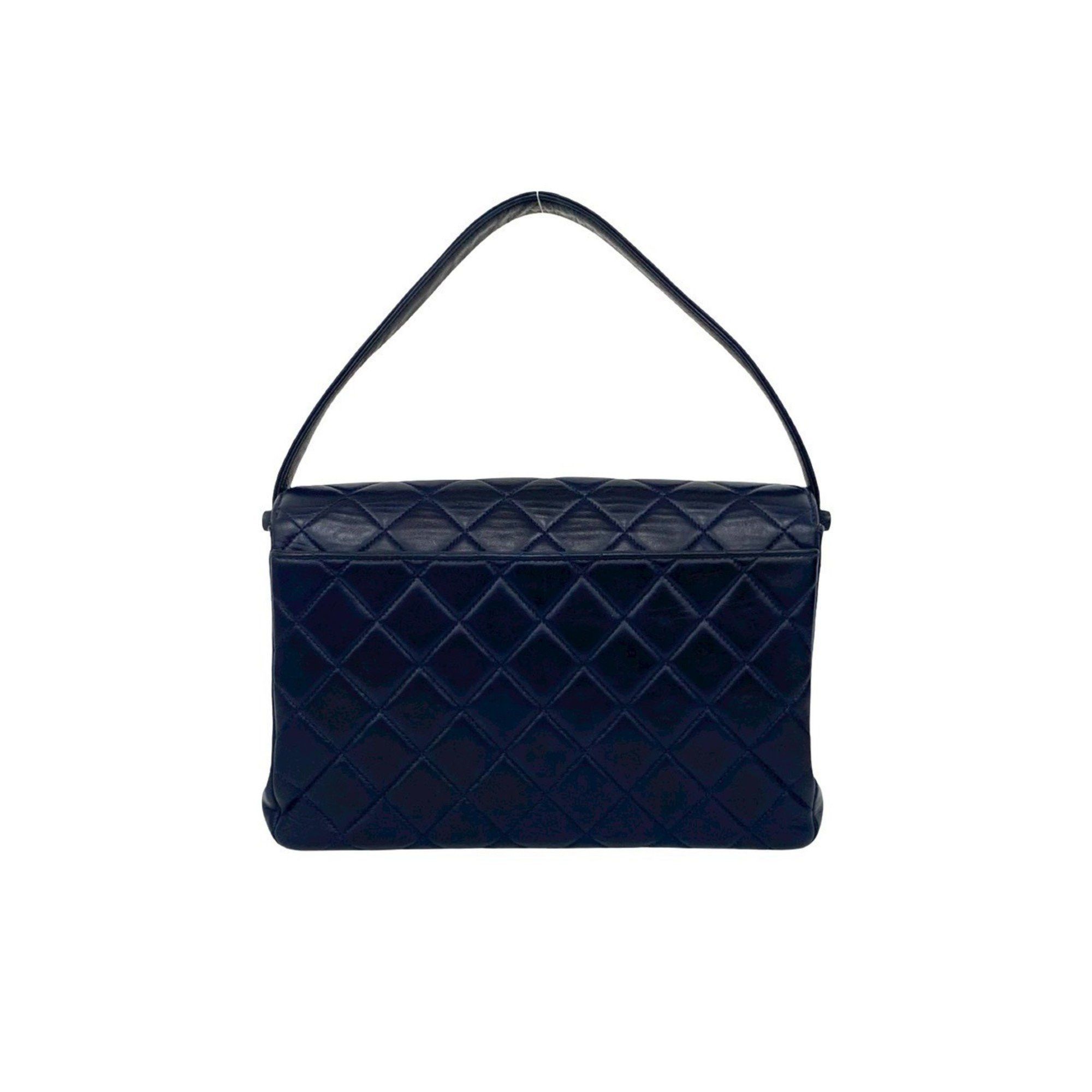 Chanel CHANEL Matelasse Coco Mark Lambskin Double-Face Leather Handbag, Navy, 38984 Size ONE SIZE - 3 Thumbnail