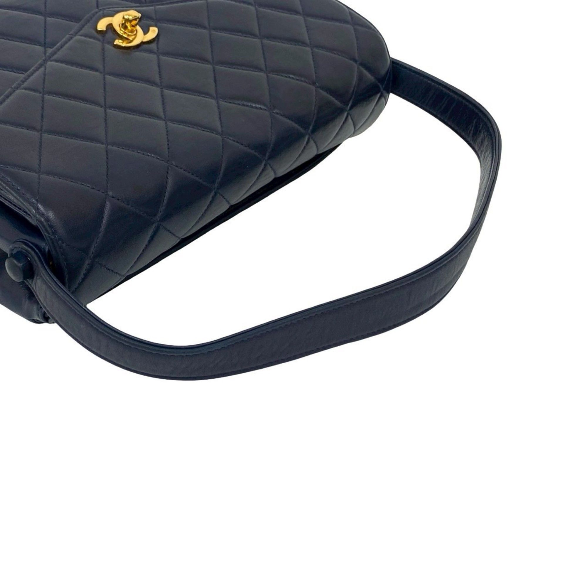 Chanel CHANEL Matelasse Coco Mark Lambskin Double-Face Leather Handbag, Navy, 38984 Size ONE SIZE - 4 Thumbnail