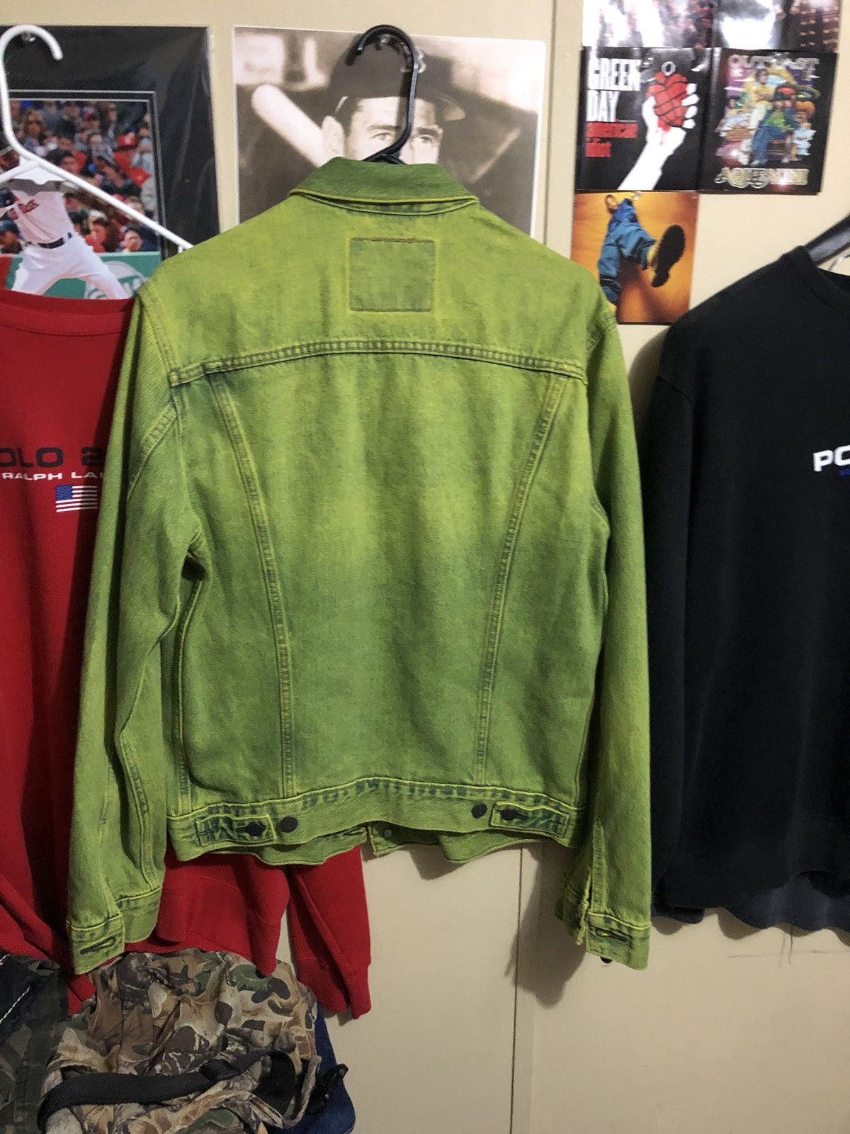 Levi's the trucker neon green denim jacket best sale