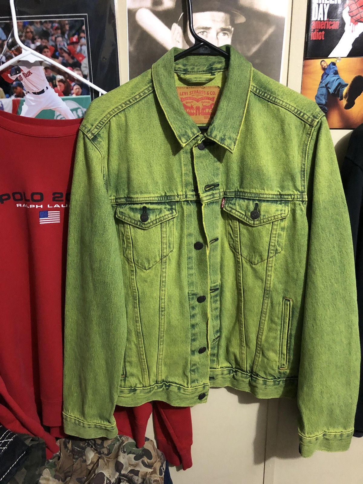 Levi's the trucker sales neon green denim jacket