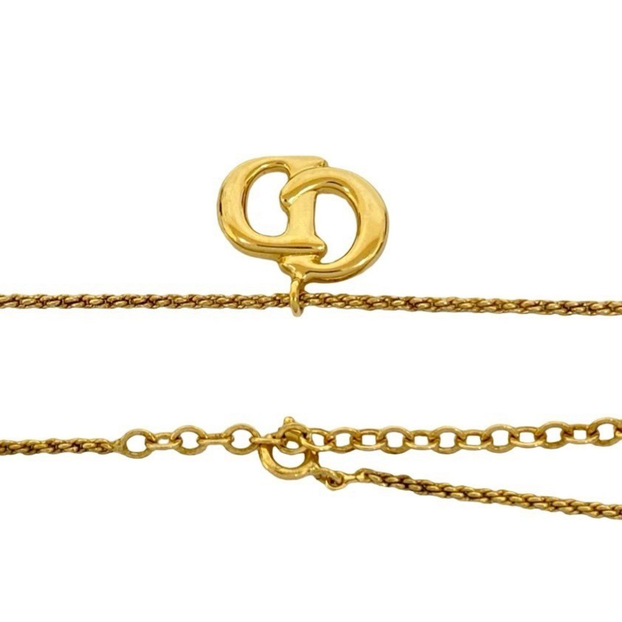 Dior Christian Dior Vintage CD Logo Necklace Pendant Choker Gold 652-3 Size ONE SIZE - 3 Thumbnail