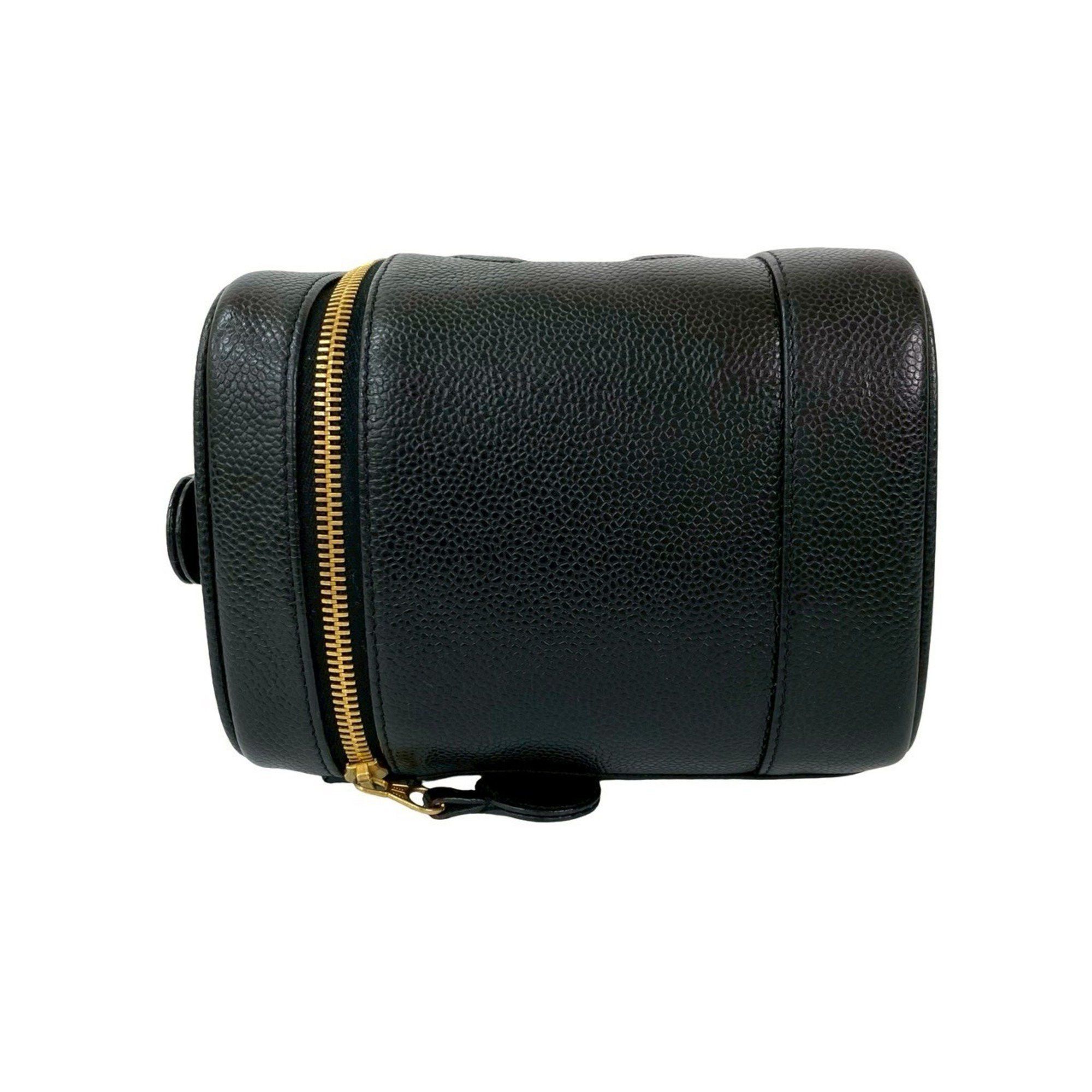Chanel CHANEL Coco Mark Caviar Leather Handbag Vanity Bag Black 06526 Size ONE SIZE - 5 Thumbnail