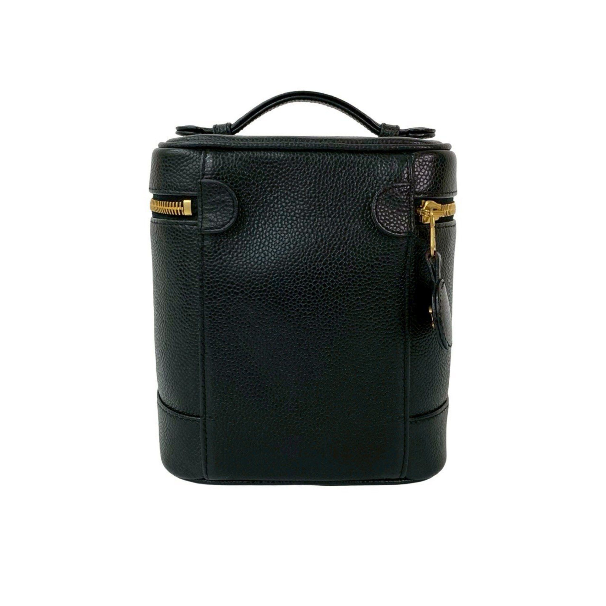 Chanel CHANEL Coco Mark Caviar Leather Handbag Vanity Bag Black 06526 Size ONE SIZE - 3 Thumbnail