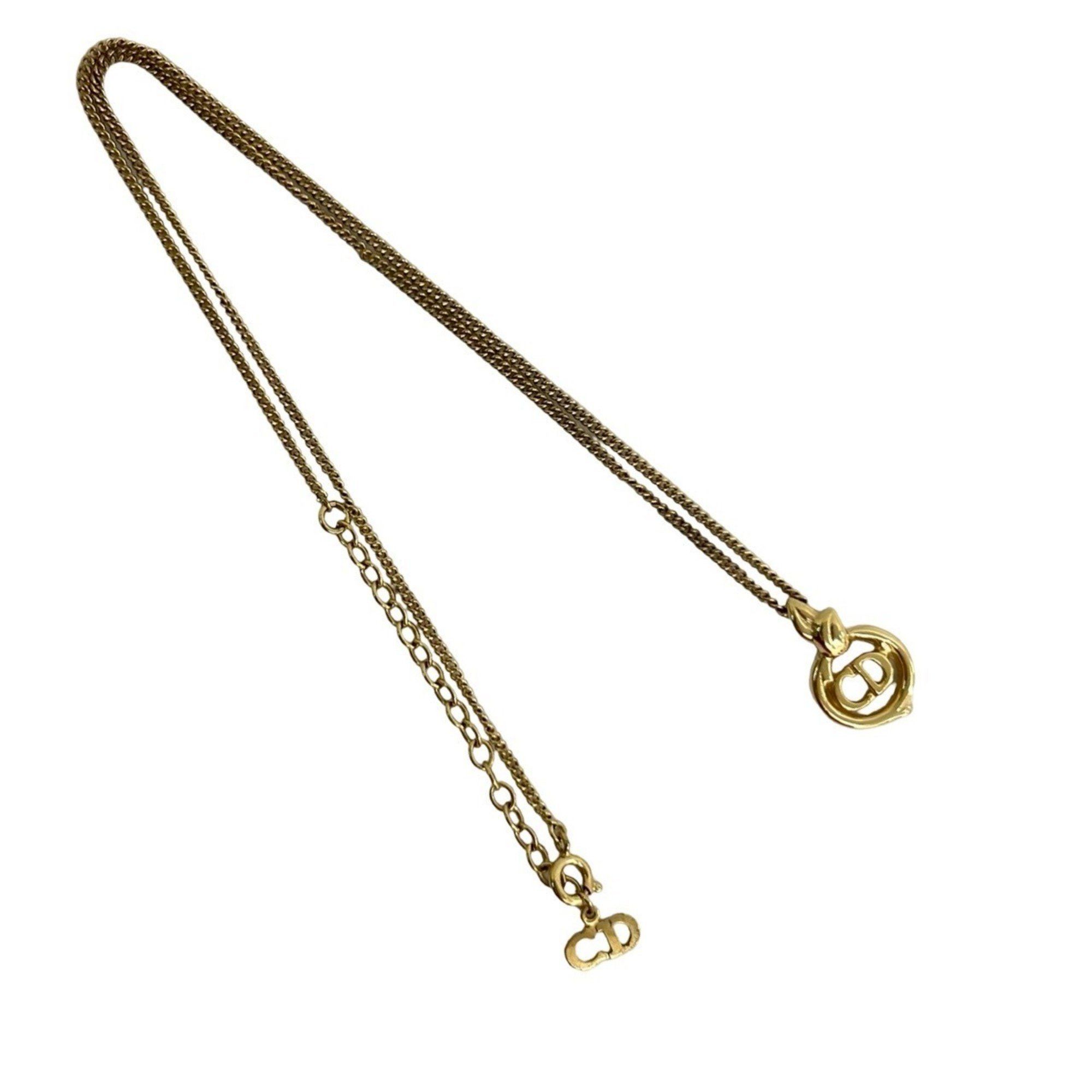 Dior Christian Dior CD logo motif chain necklace pendant gold 125-6 Size ONE SIZE - 4 Thumbnail