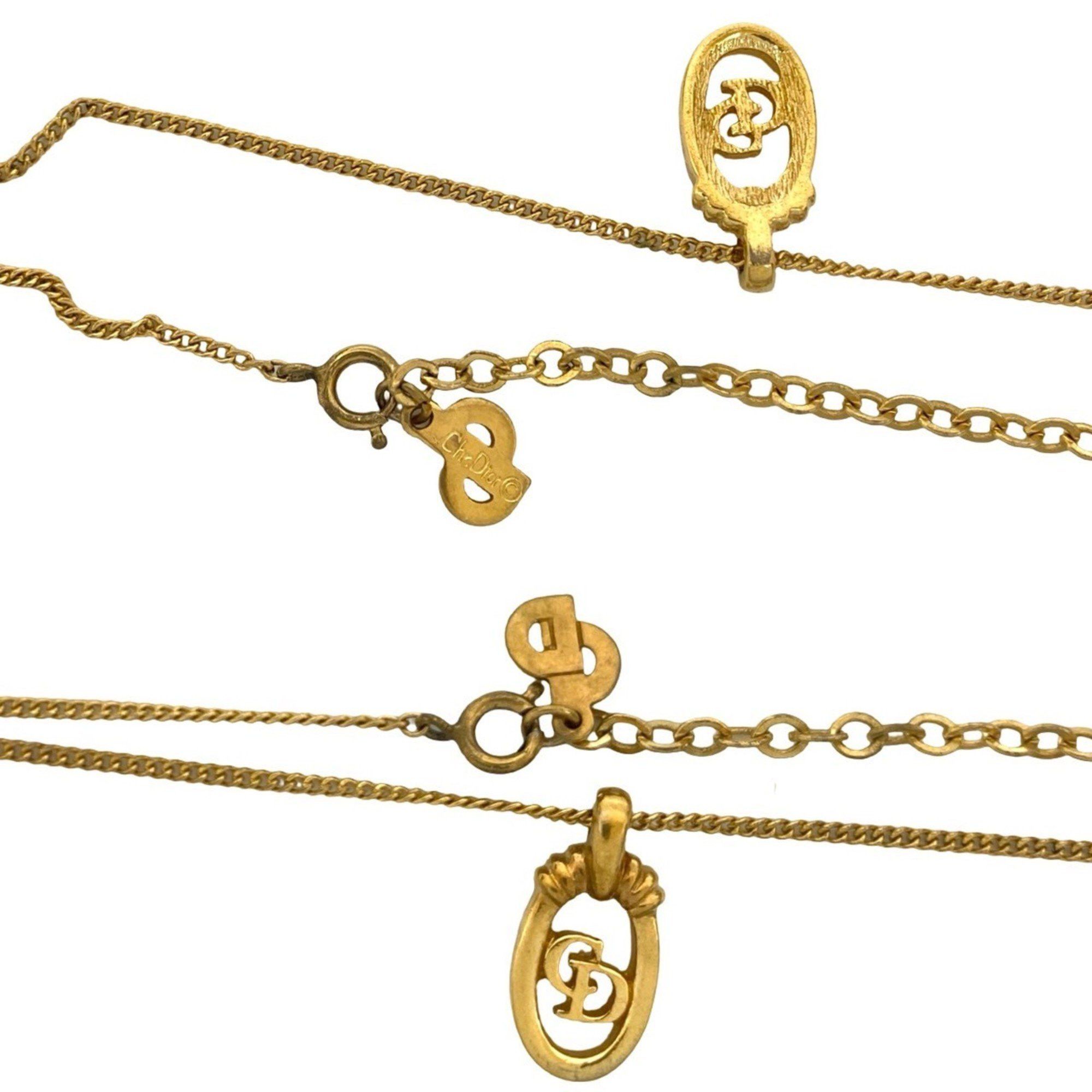 Dior Christian Dior CD logo necklace and earrings set in gold, 55862 Size ONE SIZE - 2 Thumbnail
