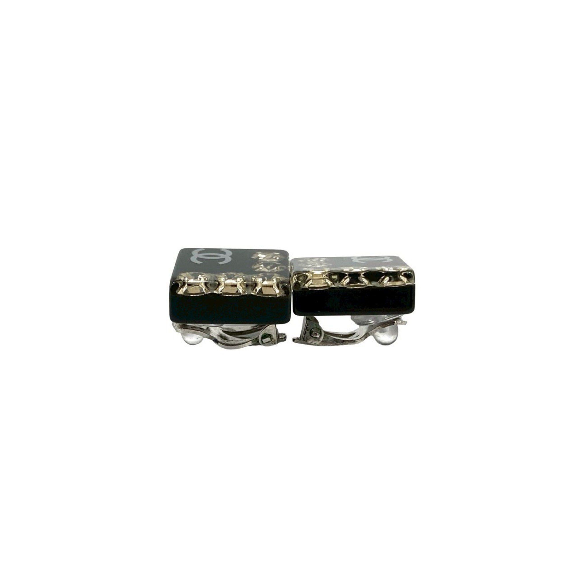 Chanel CHANEL Coco Mark Rhinestone Square Earrings and Ear Cuffs, Black, 66936 Size ONE SIZE - 3 Thumbnail
