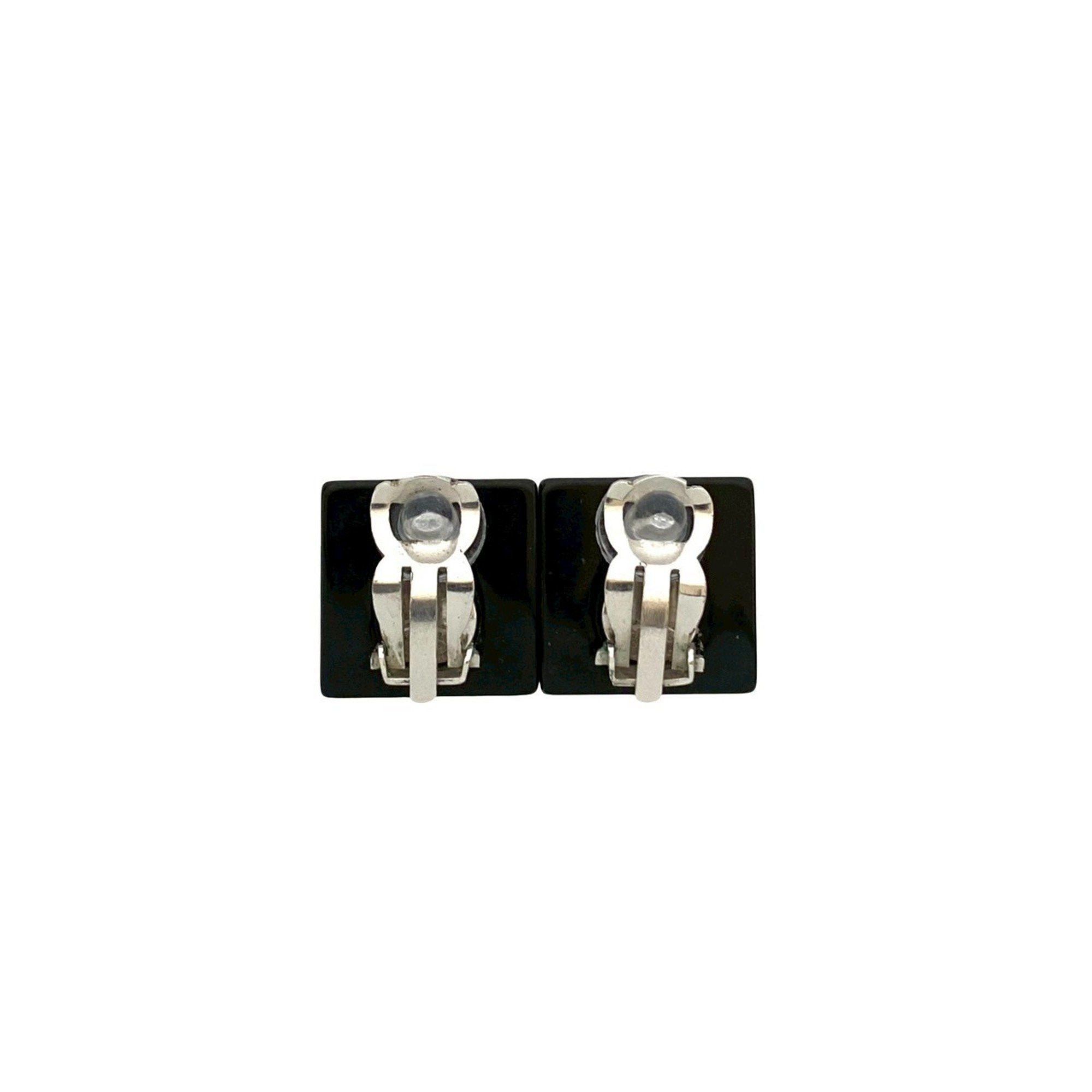 Chanel CHANEL Coco Mark Rhinestone Square Earrings and Ear Cuffs, Black, 66936 Size ONE SIZE - 5 Thumbnail