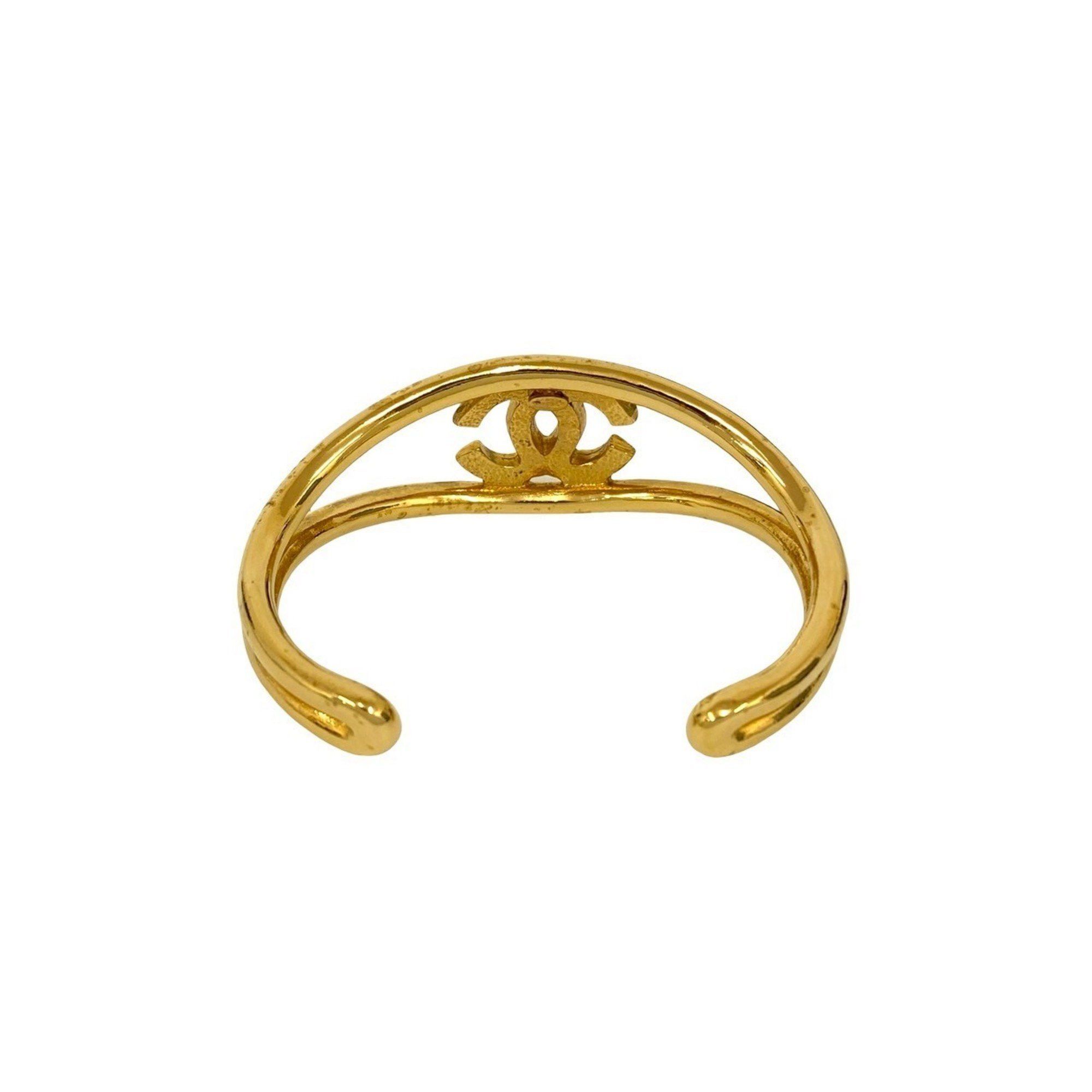 Chanel CHANEL Vintage Coco Mark Bangle Bracelet Gold 02633 Size ONE SIZE - 7 Thumbnail