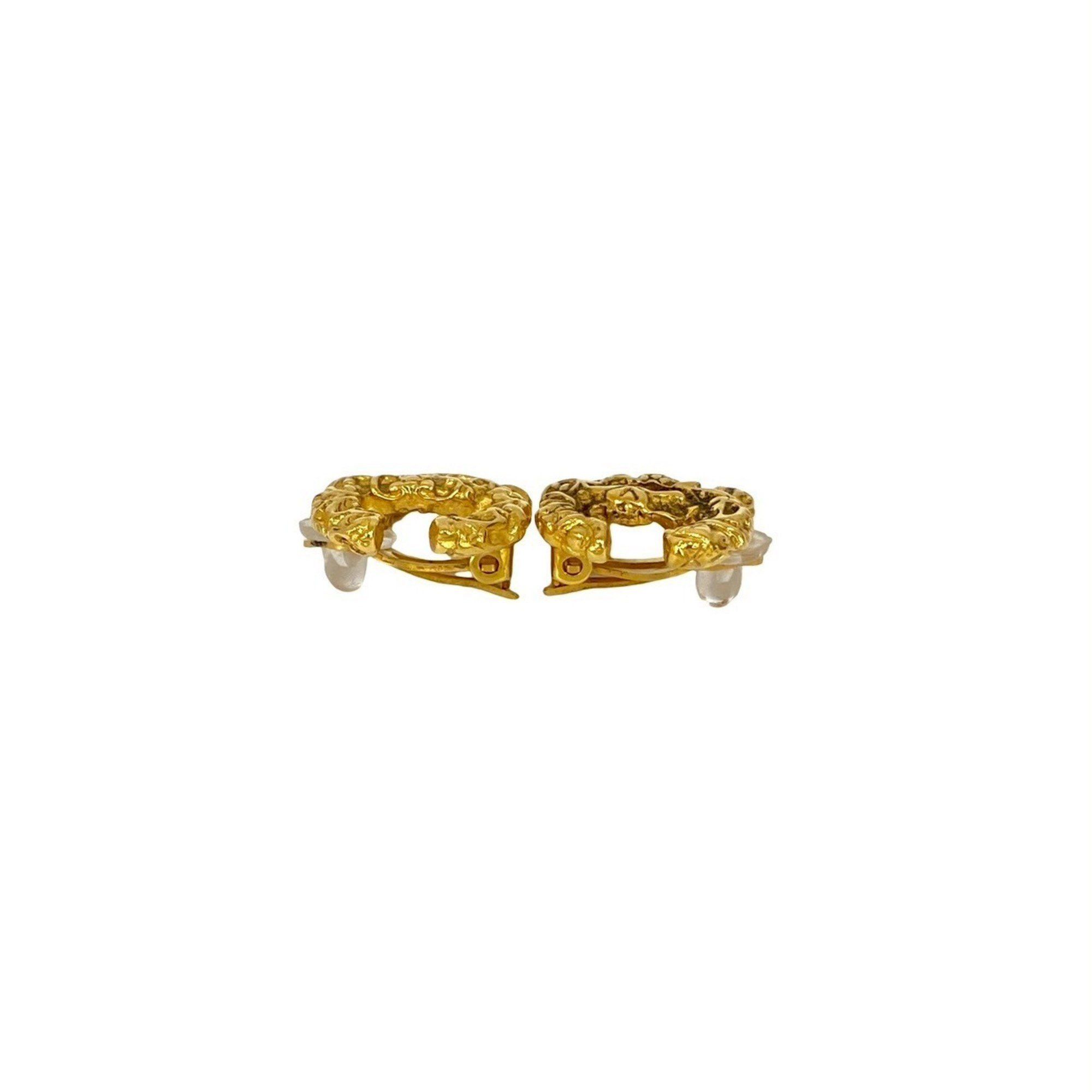 Chanel CHANEL Vintage Coco Mark Lava Earrings and Ear Cuffs, Gold, 04628 Size ONE SIZE - 3 Thumbnail
