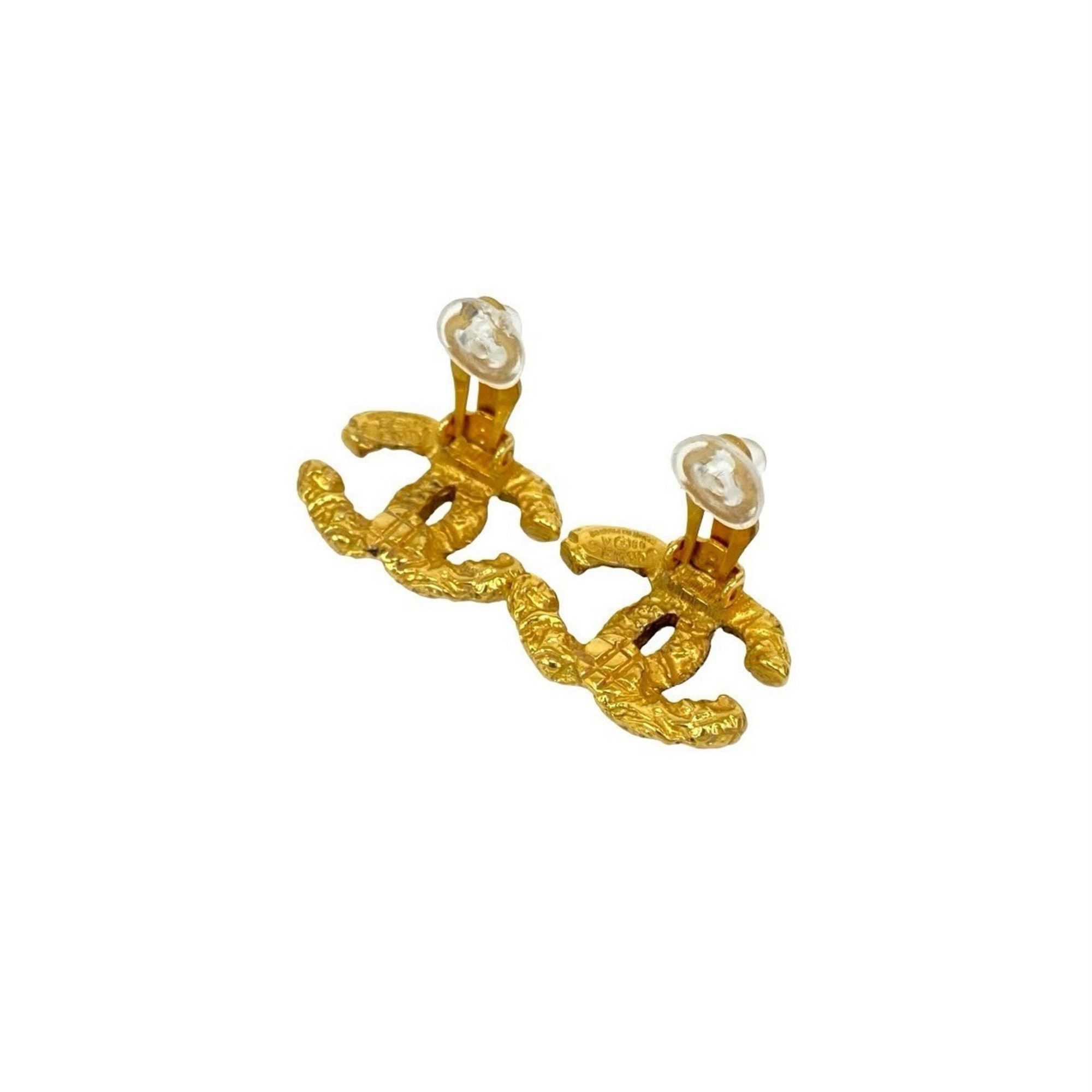 Chanel CHANEL Vintage Coco Mark Lava Earrings and Ear Cuffs, Gold, 04628 Size ONE SIZE - 5 Thumbnail