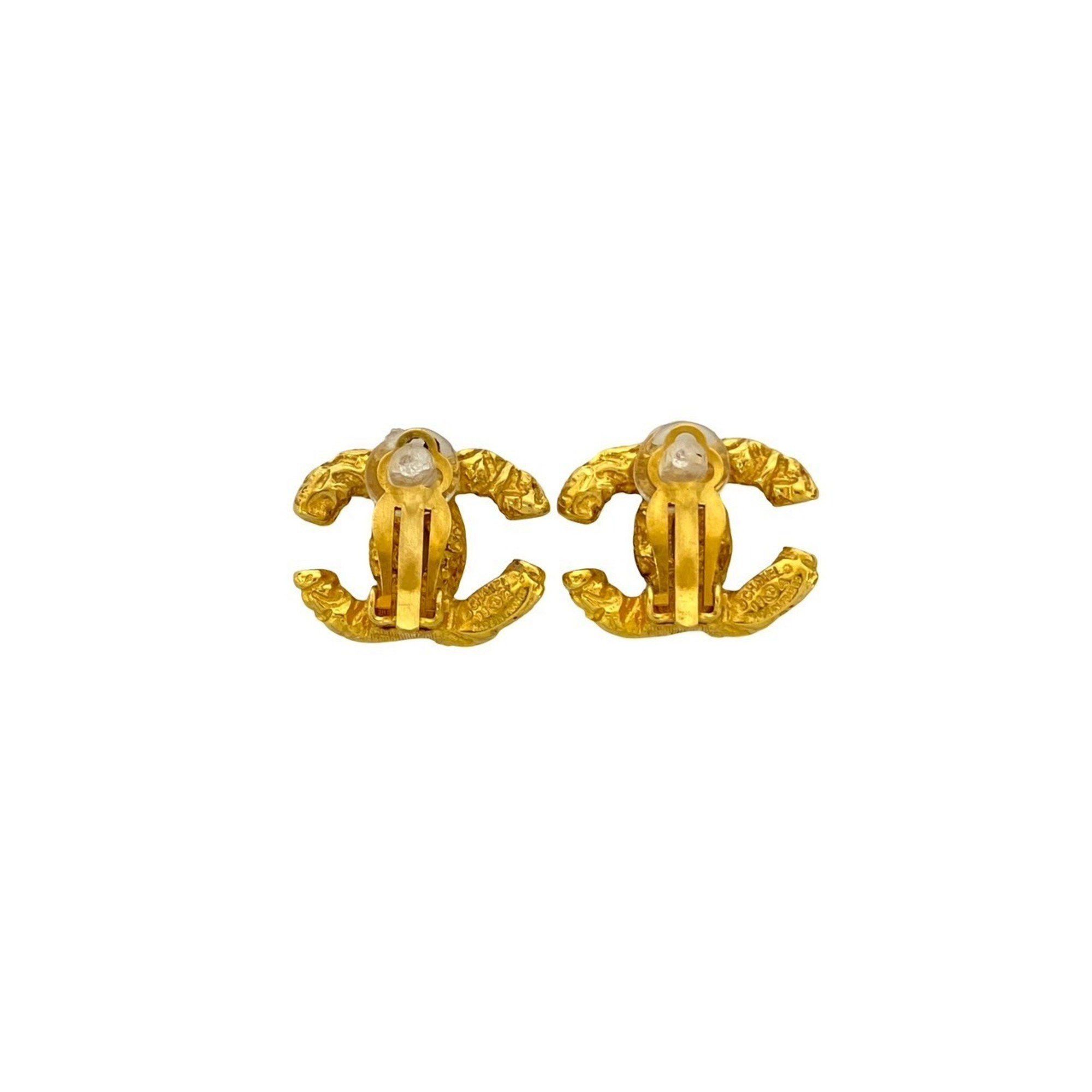 Chanel CHANEL Vintage Coco Mark Lava Earrings and Ear Cuffs, Gold, 04628 Size ONE SIZE - 4 Thumbnail