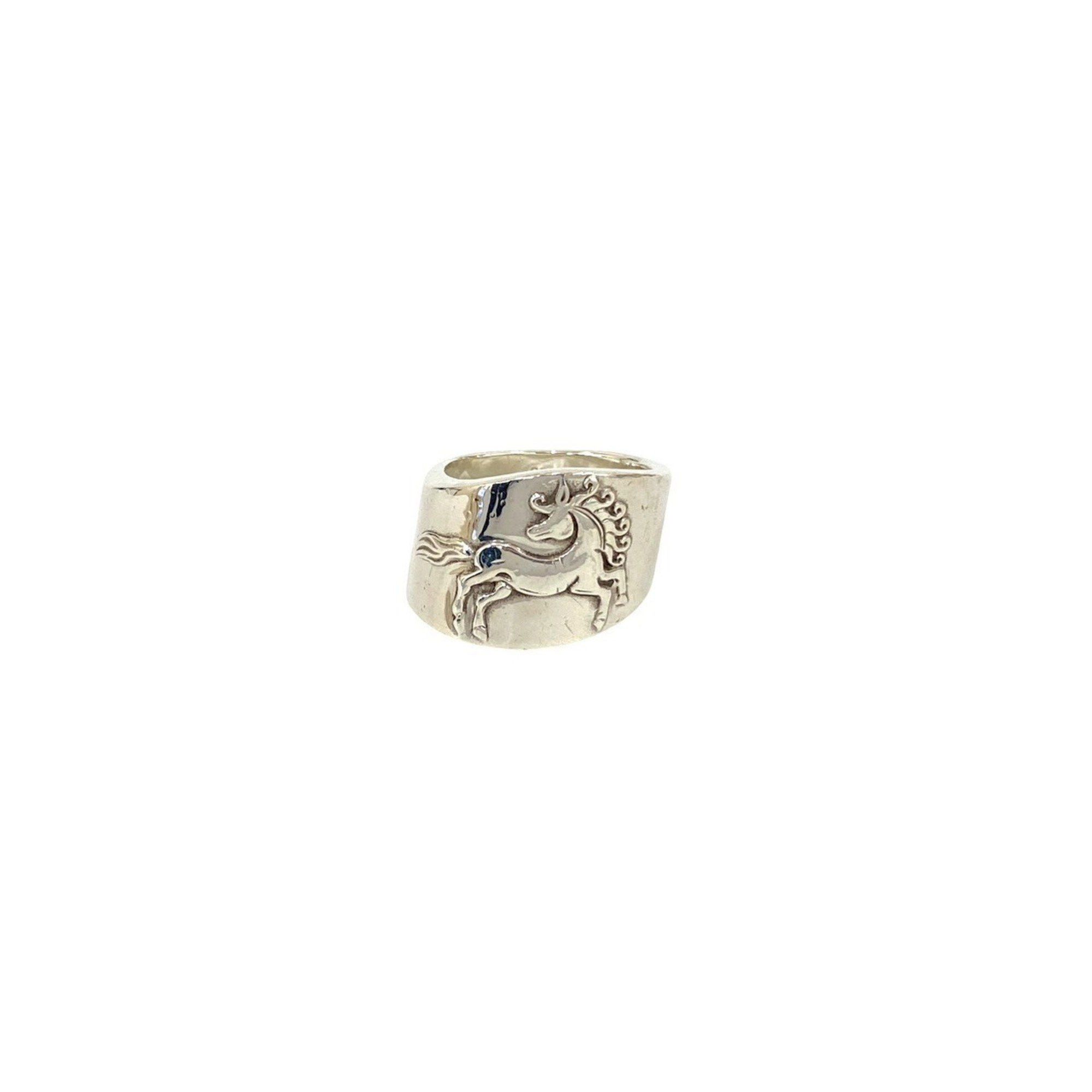 Hermes HERMES Cheval Horse Ring, 925 Sterling Silver, Size 8, Women's, 11342 Size ONE SIZE - 5 Thumbnail