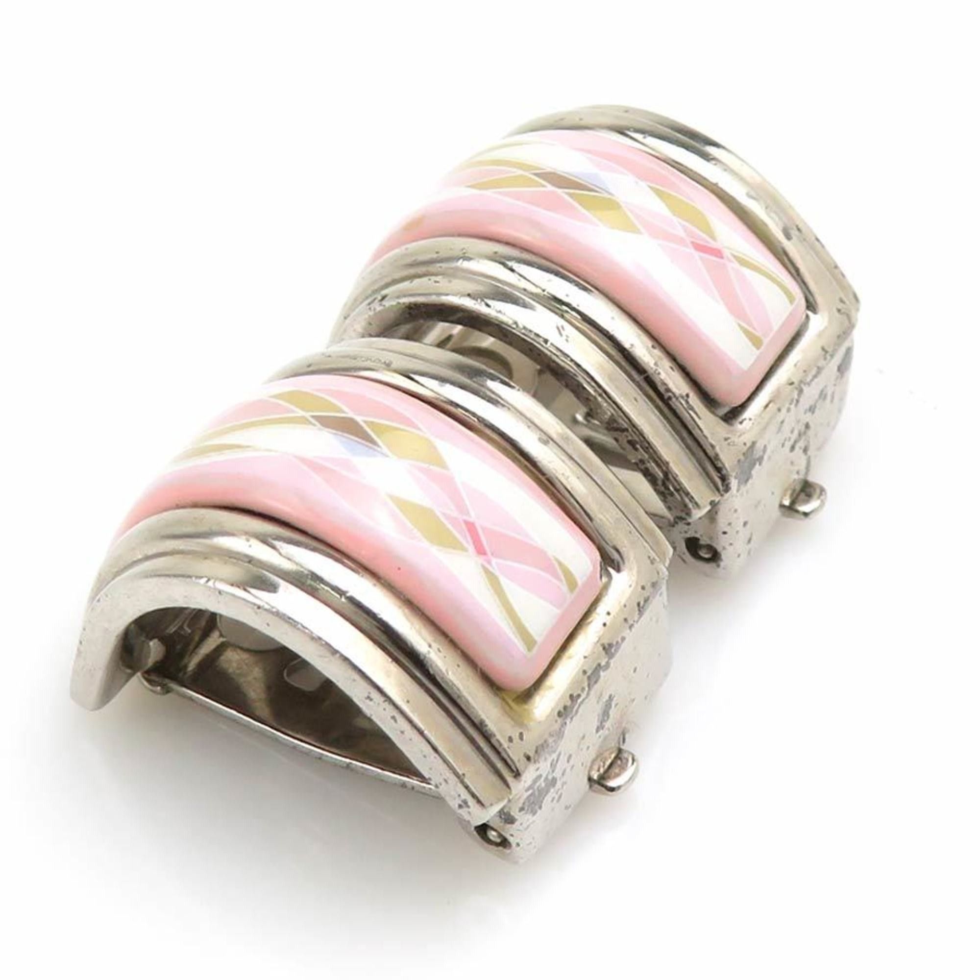 Hermes Hermes Hermès cloisonné metal enamel earrings in silver, pink, and multicolor for women (e60965a) Size ONE SIZE - 2 Thumbnail