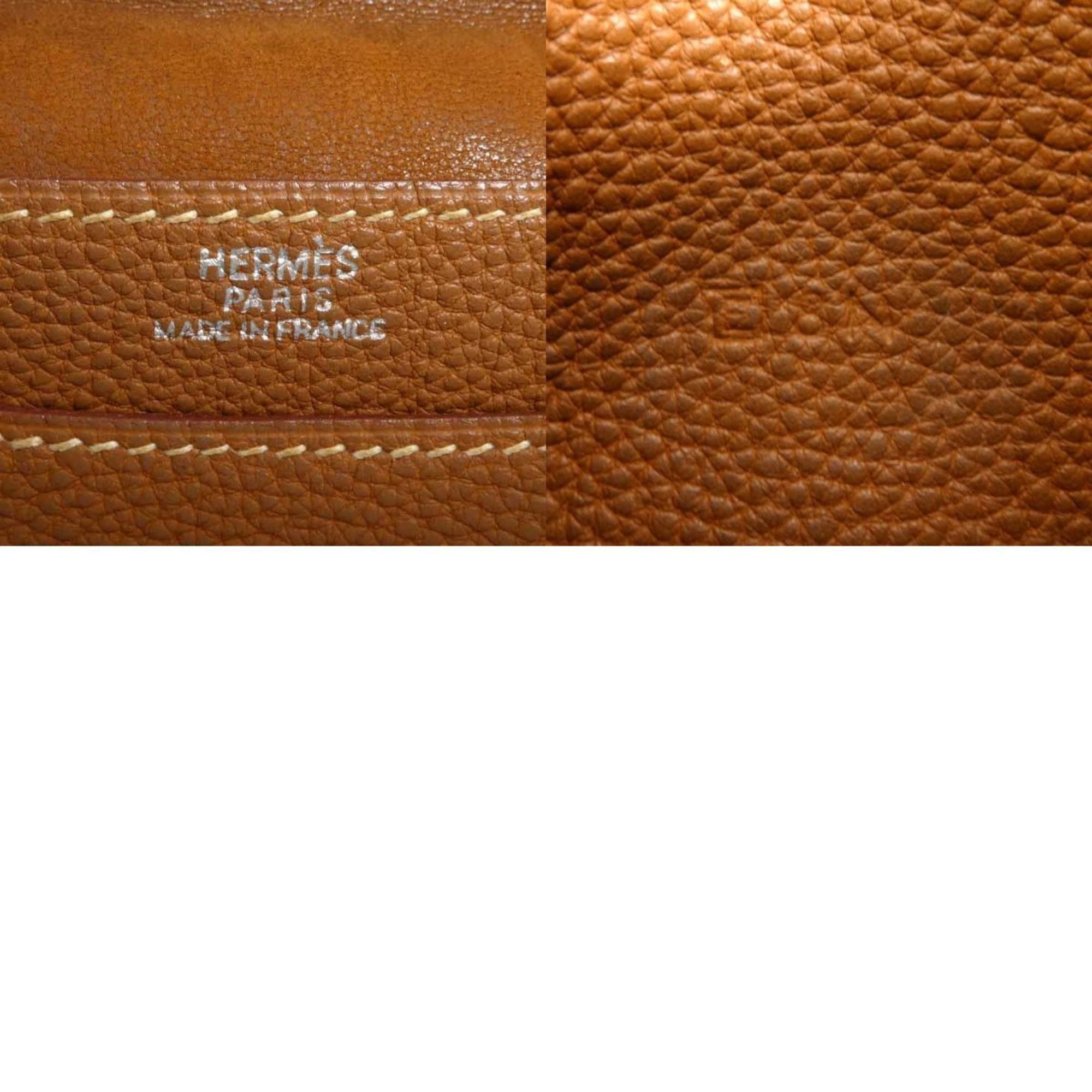 Hermes Hermes Hermès Dogon Leather Wallet/Coin Case, Brown and Silver, Men's Women's, e60938g Size ONE SIZE - 5 Thumbnail