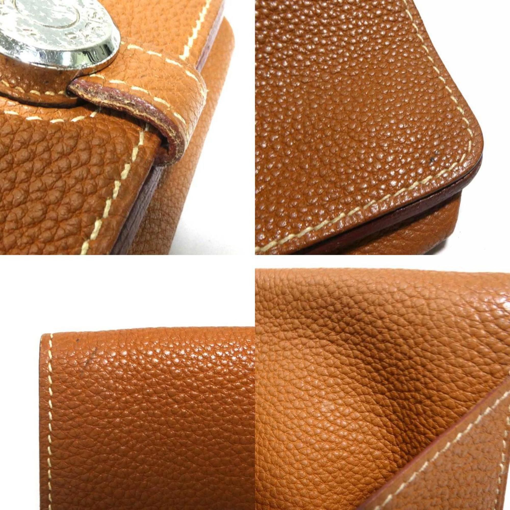 Hermes Hermes Hermès Dogon Leather Wallet/Coin Case, Brown and Silver, Men's Women's, e60938g Size ONE SIZE - 4 Thumbnail