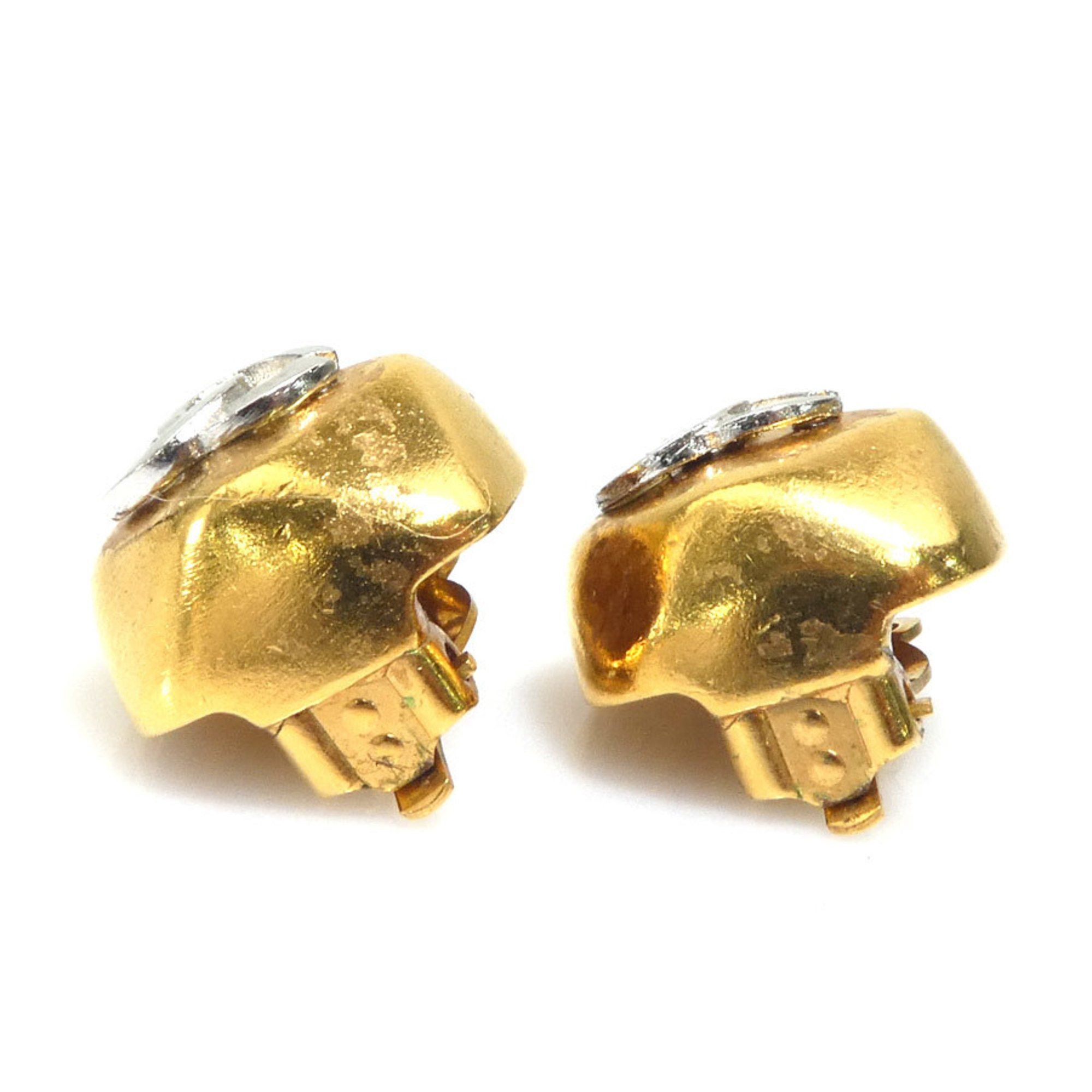 Chanel CHANEL Coco Mark Metal Earrings, Gold and Silver, Women's, e60940g Size ONE SIZE - 4 Thumbnail