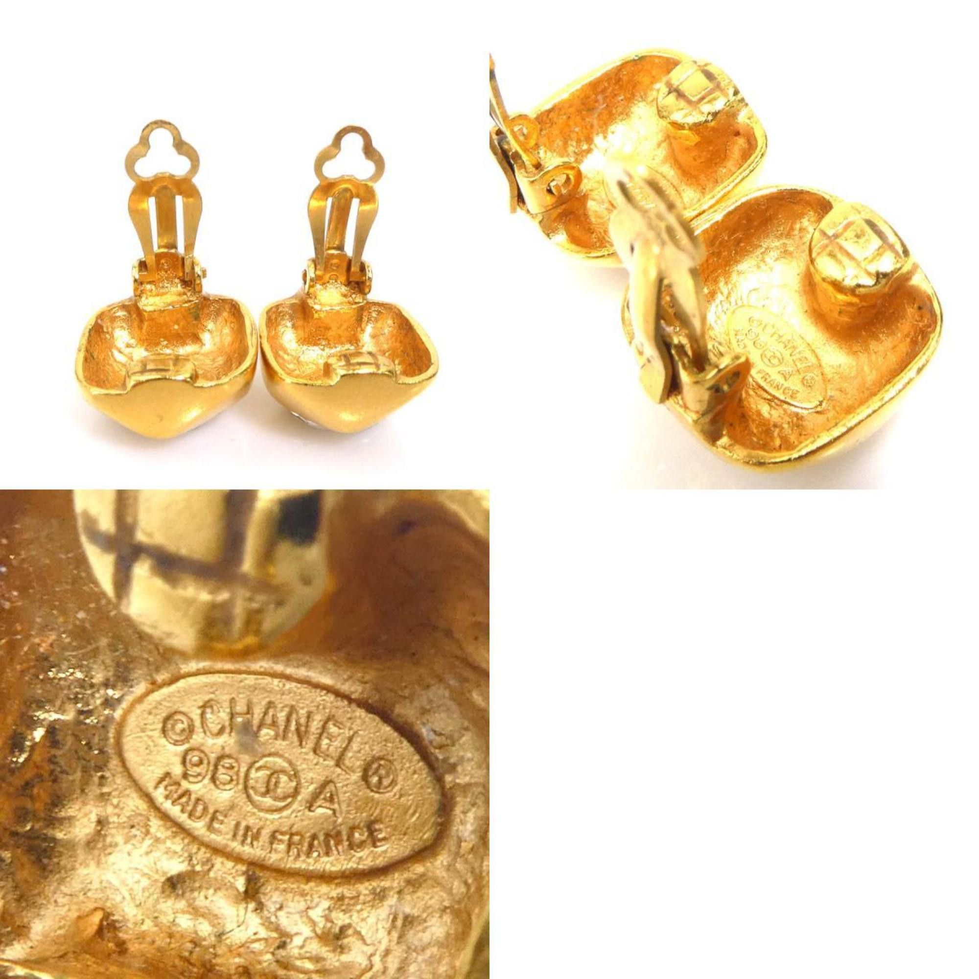 Chanel CHANEL Coco Mark Metal Earrings, Gold and Silver, Women's, e60940g Size ONE SIZE - 5 Thumbnail