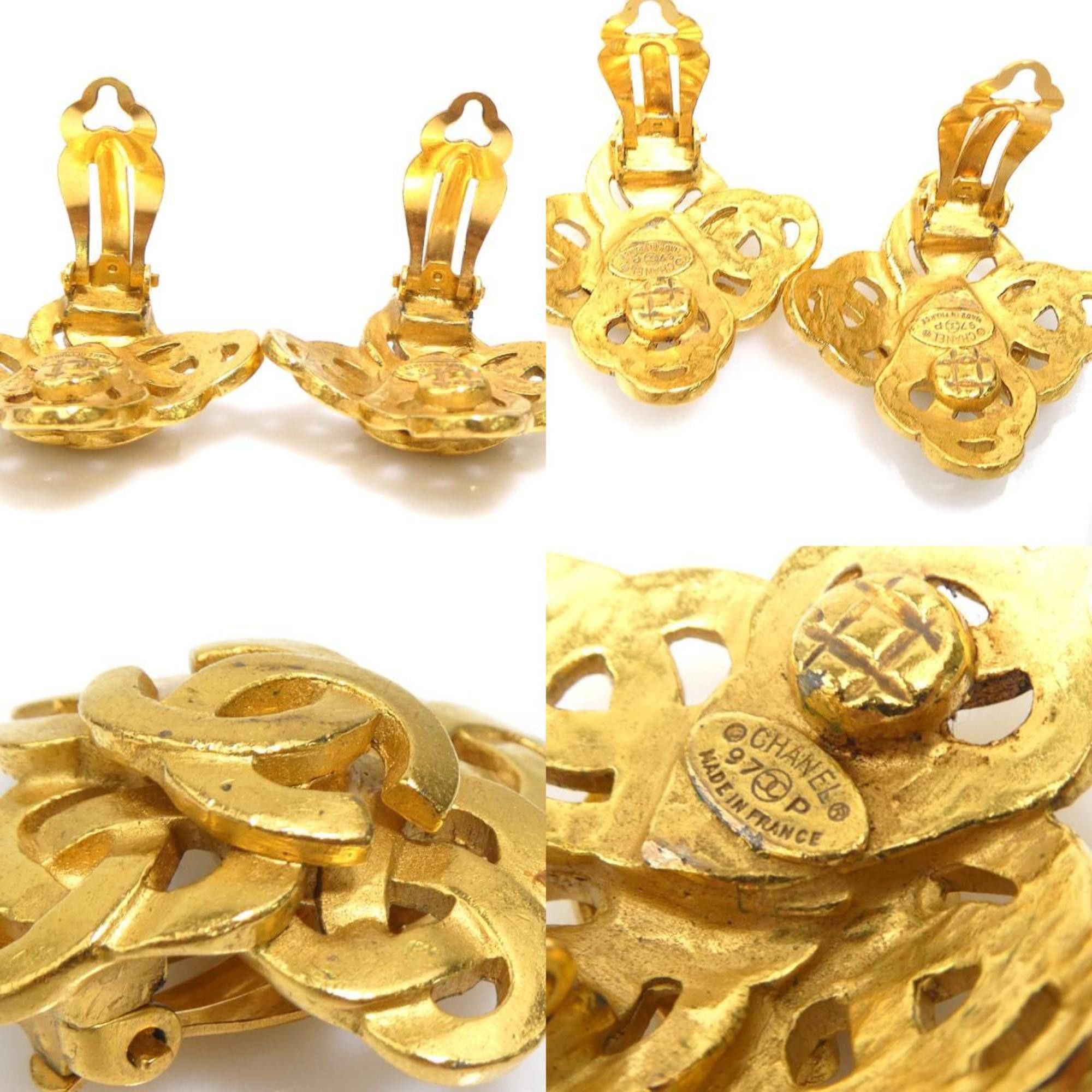 Chanel CHANEL Coco Mark Metal Gold Earrings for Women e60942i Size ONE SIZE - 5 Thumbnail