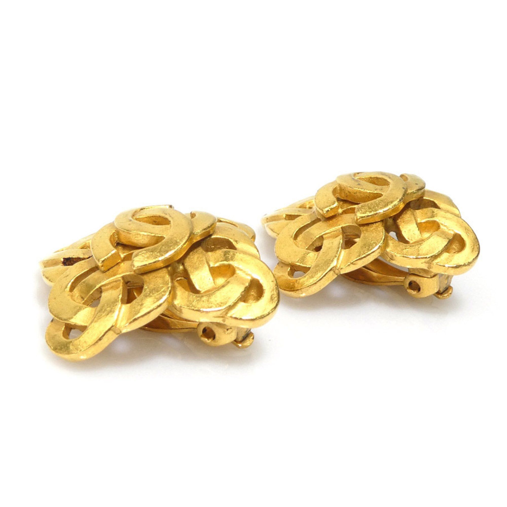 Chanel CHANEL Coco Mark Metal Gold Earrings for Women e60942i Size ONE SIZE - 2 Thumbnail