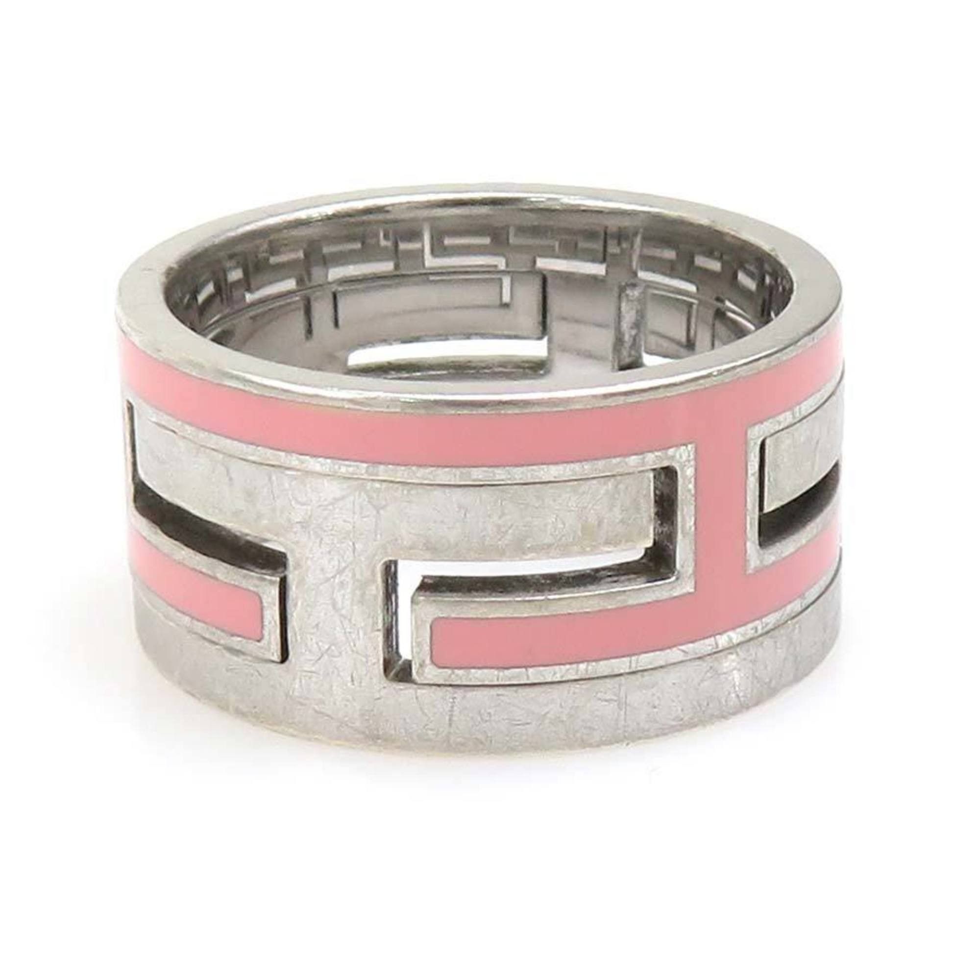 Hermes Hermes Hermès Move Ash Ring in Silver 925 with Enamel and Pink Silver, Women's, e60948a Size ONE SIZE - 2 Thumbnail
