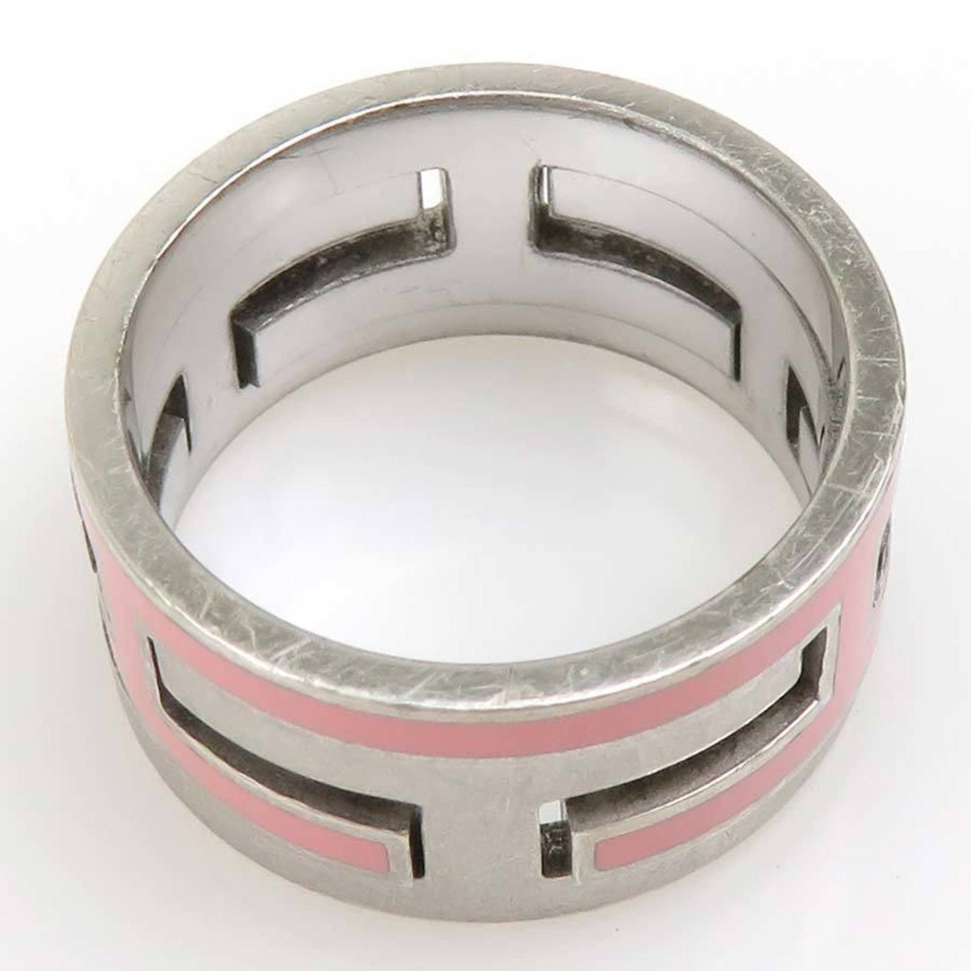 Hermes Hermes Hermès Move Ash Ring in Silver 925 with Enamel and Pink Silver, Women's, e60948a Size ONE SIZE - 4 Thumbnail
