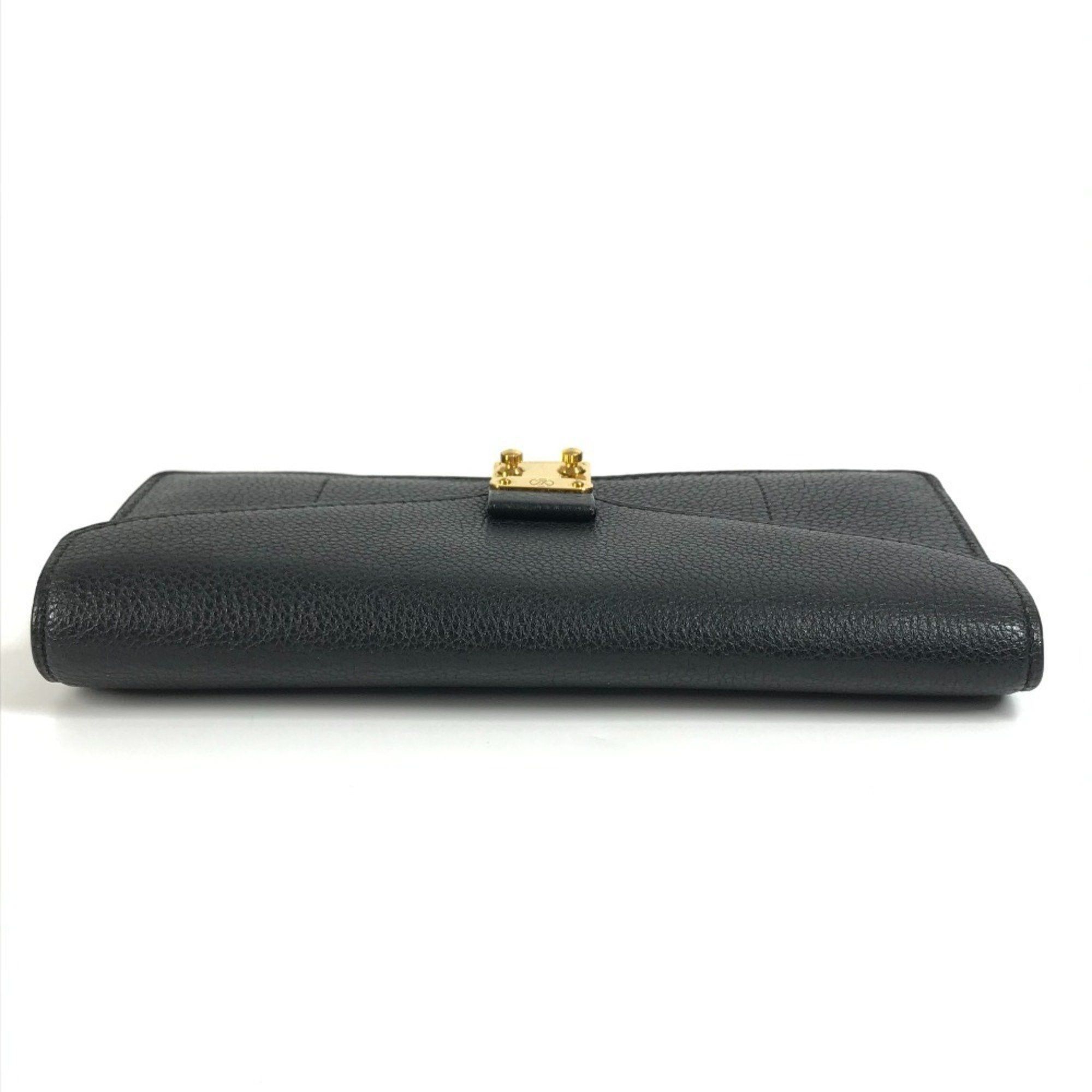 Louis Vuitton Louis Vuitton Bi-fold Flap Long Wallet in Calfskin Leather, Unisex, Black Size ONE SIZE - 6 Thumbnail