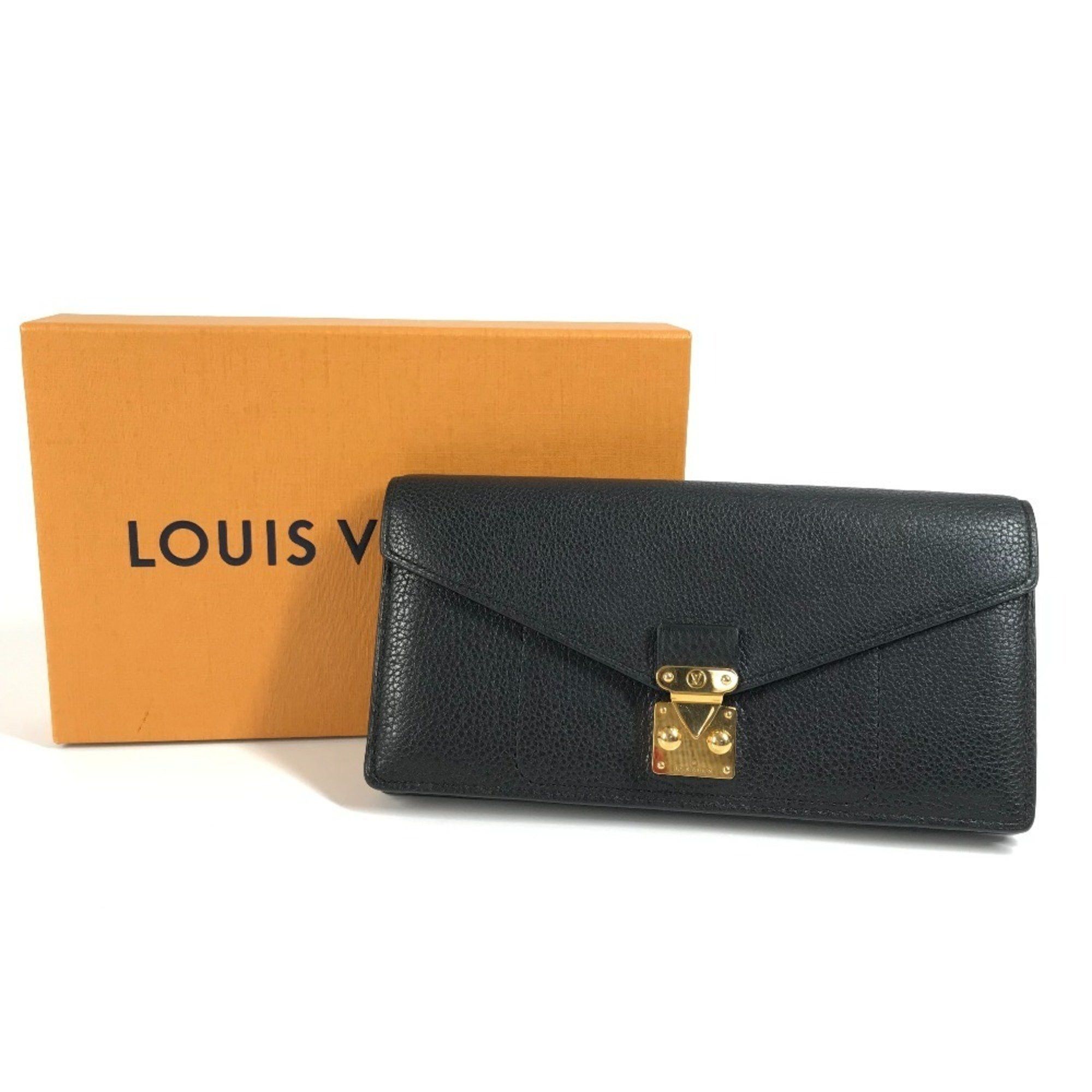 Louis Vuitton Louis Vuitton Bi-fold Flap Long Wallet in Calfskin Leather, Unisex, Black Size ONE SIZE - 15 Thumbnail