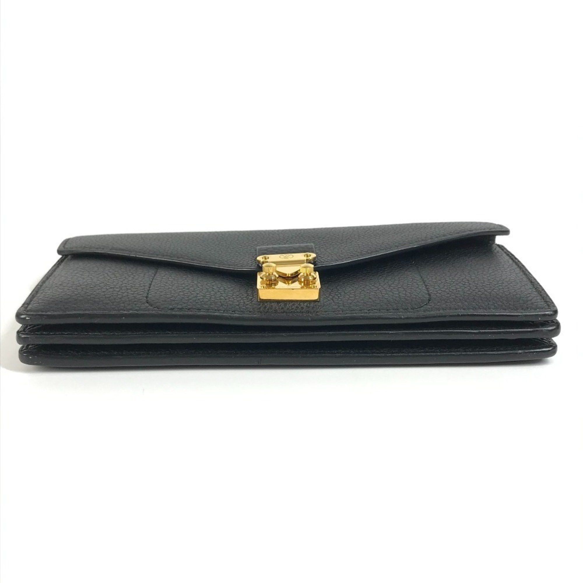 Louis Vuitton Louis Vuitton Bi-fold Flap Long Wallet in Calfskin Leather, Unisex, Black Size ONE SIZE - 5 Thumbnail
