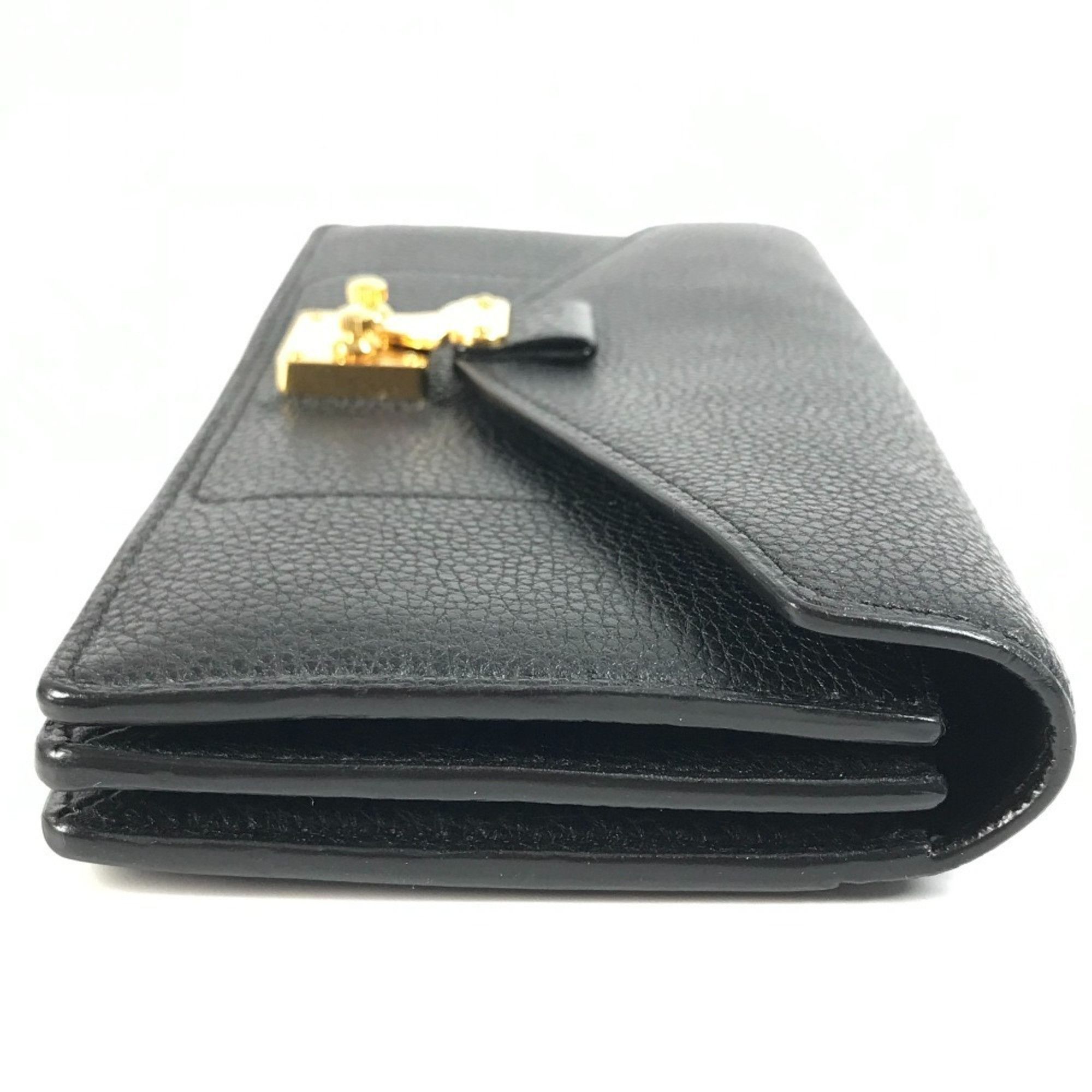 Louis Vuitton Louis Vuitton Bi-fold Flap Long Wallet in Calfskin Leather, Unisex, Black Size ONE SIZE - 4 Thumbnail