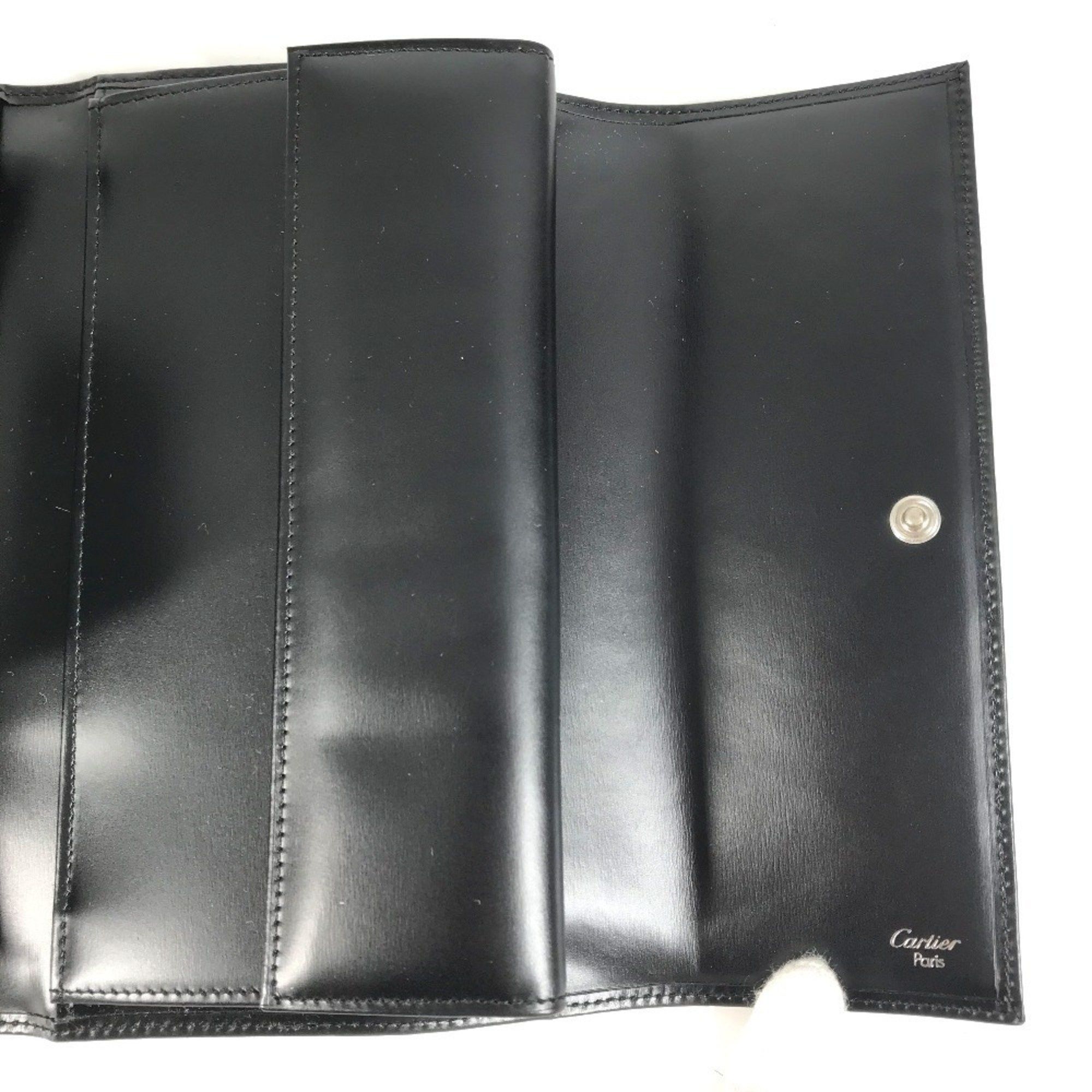 Cartier CARTIER Panthère Bifold Long Wallet Leather Unisex Black Size ONE SIZE - 10 Thumbnail