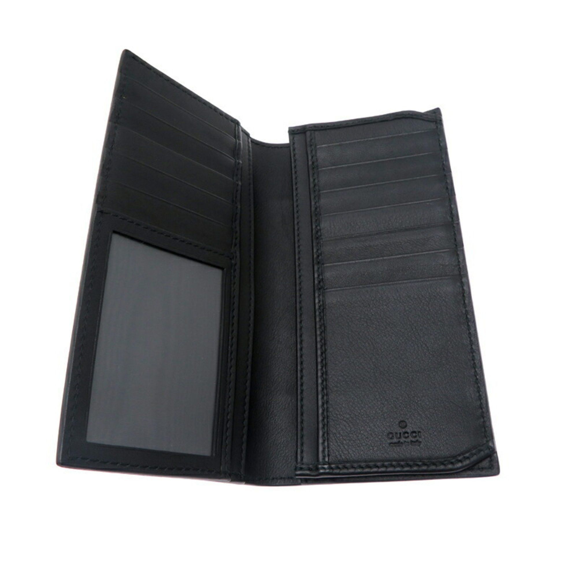Gucci Gucci Men's and Women's Long Wallet 386836 Leather Black Size ONE SIZE - 5 Thumbnail