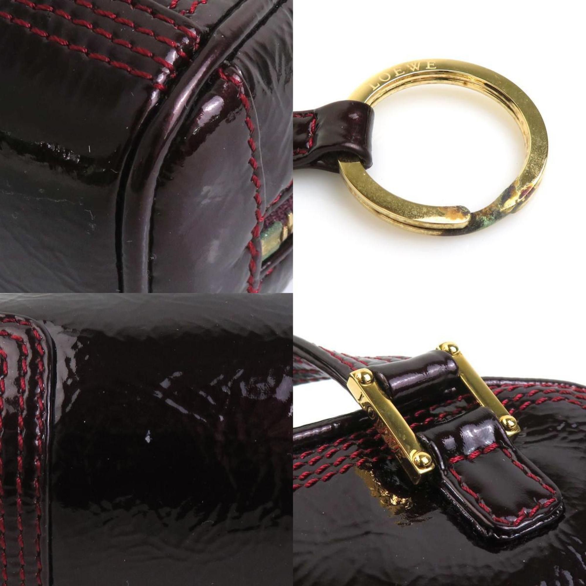 Loewe LOEWE Amazona Micro Mini Shoulder Bag, Patent Leather, Burgundy, Gold, Women's, e60955g Size ONE SIZE - 3 Thumbnail