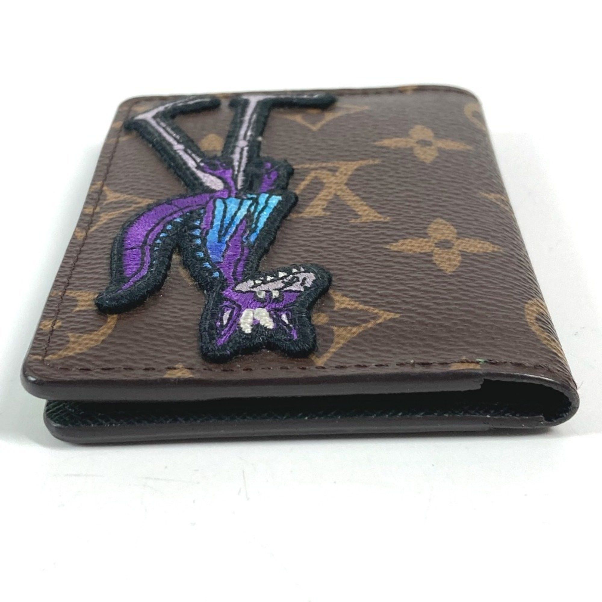 Louis Vuitton LOUIS VUITTON M80154 LV Friends Monogram Patch Organizer de Poche Business Card Holder, Pass Case, Bifold Canvas, Unisex, Brown Size ONE SIZE - 3 Thumbnail