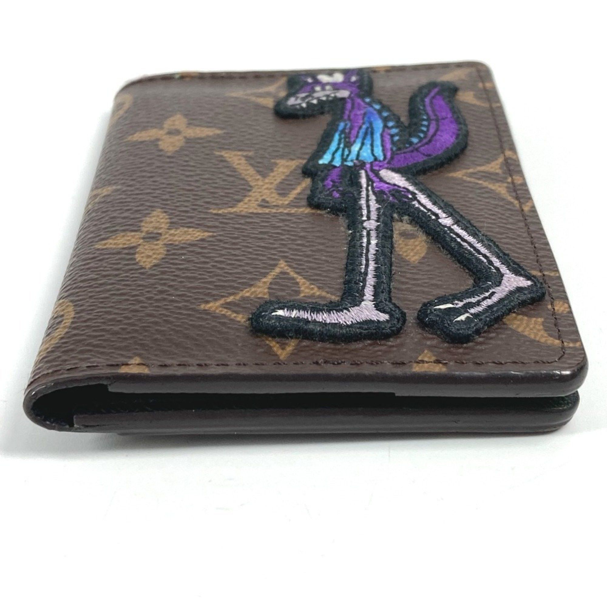 Louis Vuitton LOUIS VUITTON M80154 LV Friends Monogram Patch Organizer de Poche Business Card Holder, Pass Case, Bifold Canvas, Unisex, Brown Size ONE SIZE - 4 Thumbnail