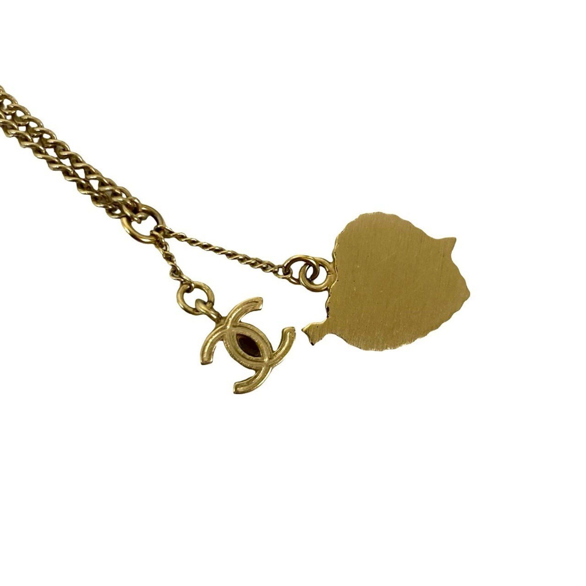 Chanel CHANEL Coco Mark Heart Motif Chain Necklace Pendant Gold 42706 Size ONE SIZE - 4 Thumbnail