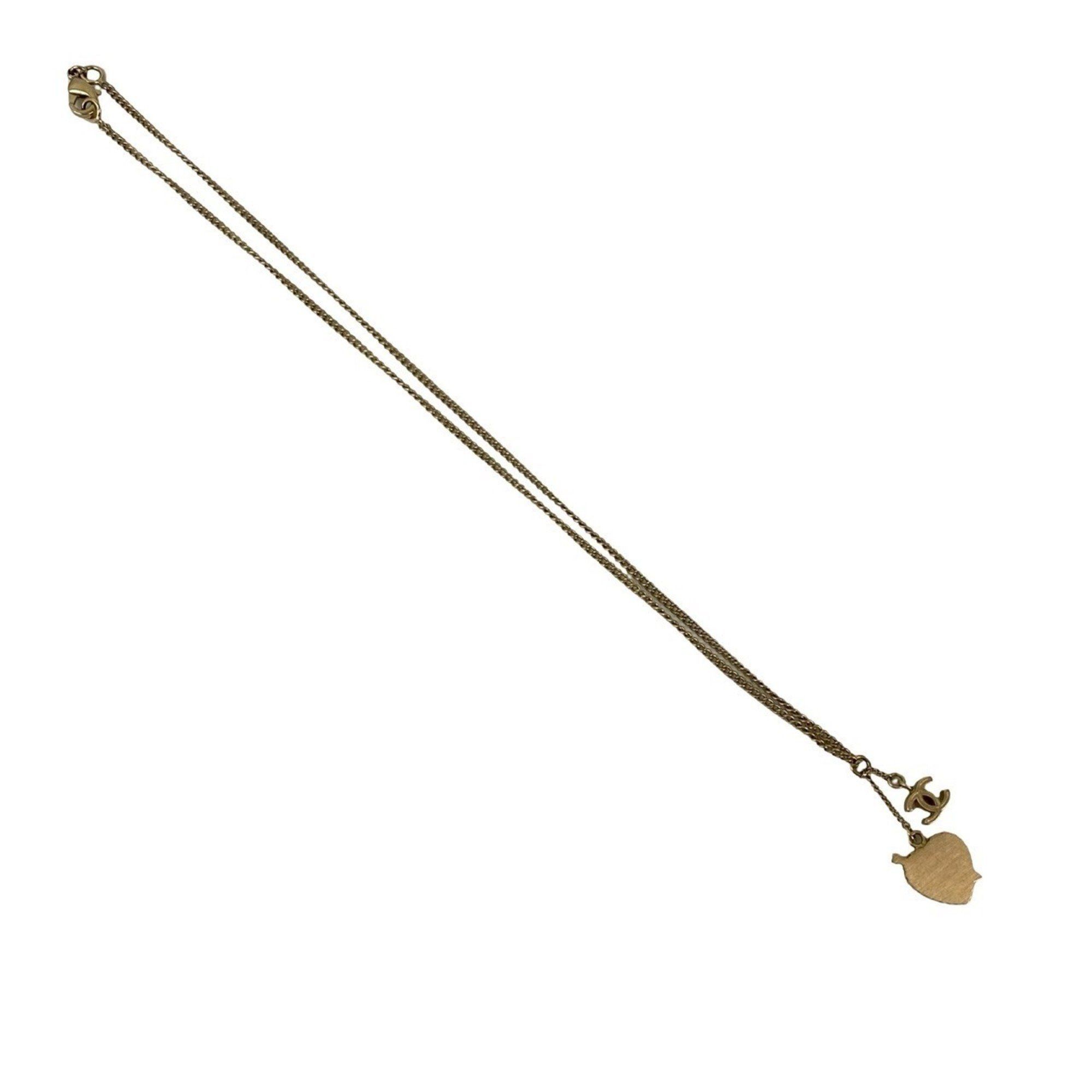 Chanel CHANEL Coco Mark Heart Motif Chain Necklace Pendant Gold 42706 Size ONE SIZE - 6 Thumbnail