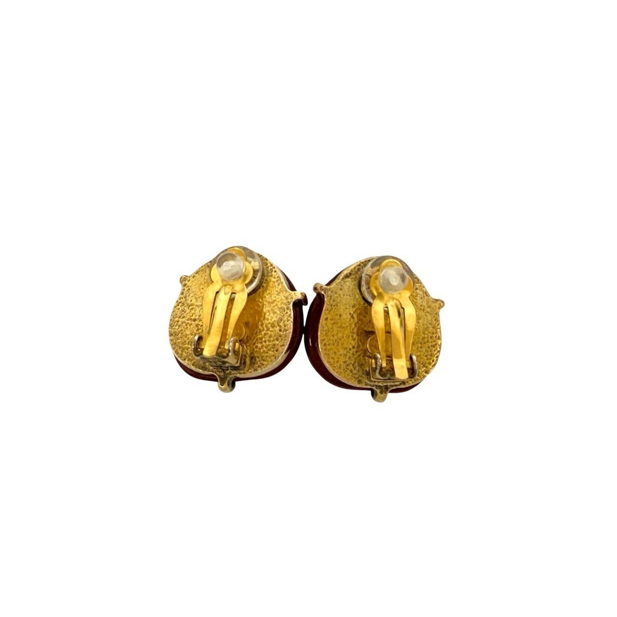 Chanel CHANEL Coco Mark Motif GP Earrings and Ear Cuffs in Gold Red (68662) Size ONE SIZE - 6 Thumbnail